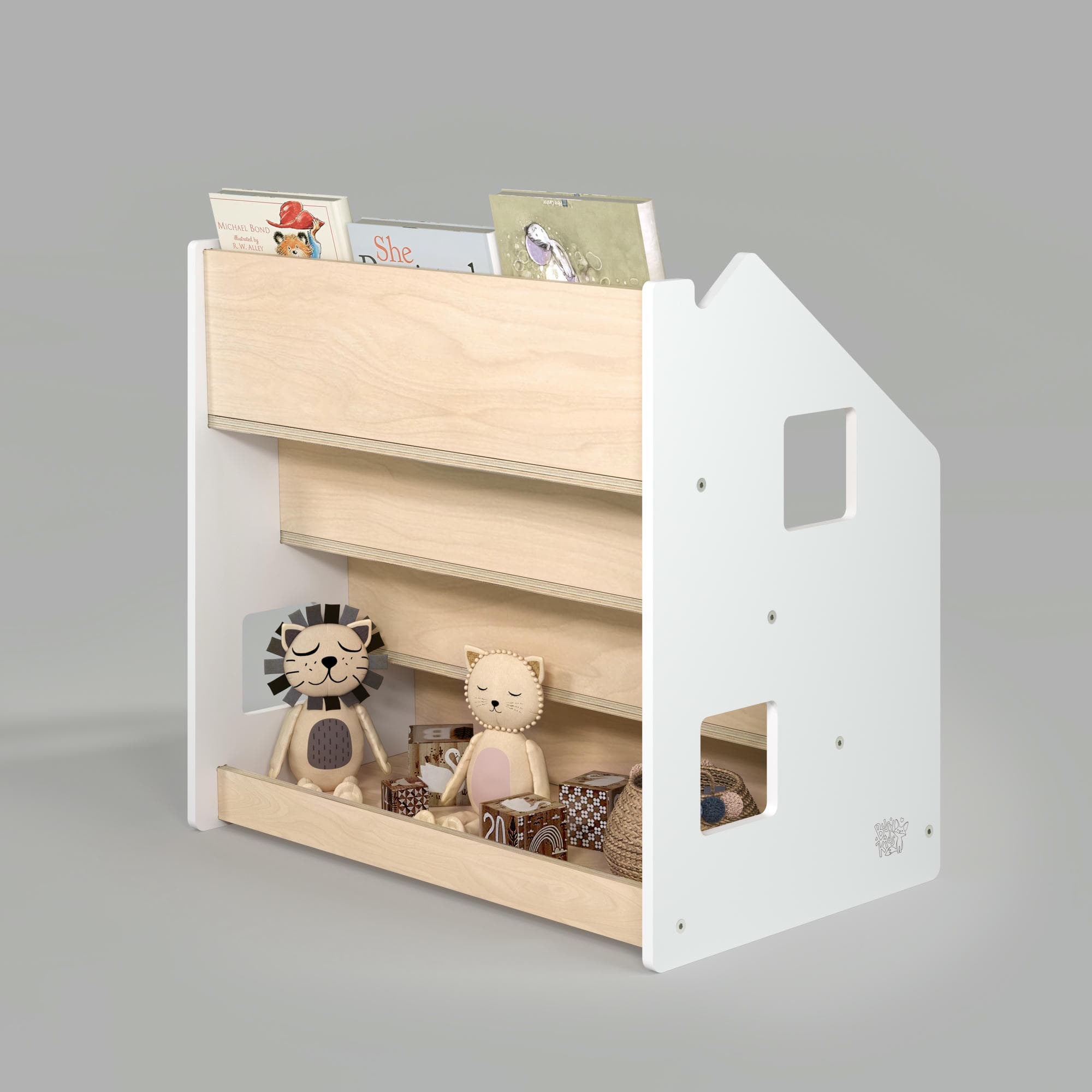 Bibliothèque enfant - Blanc et Gris
