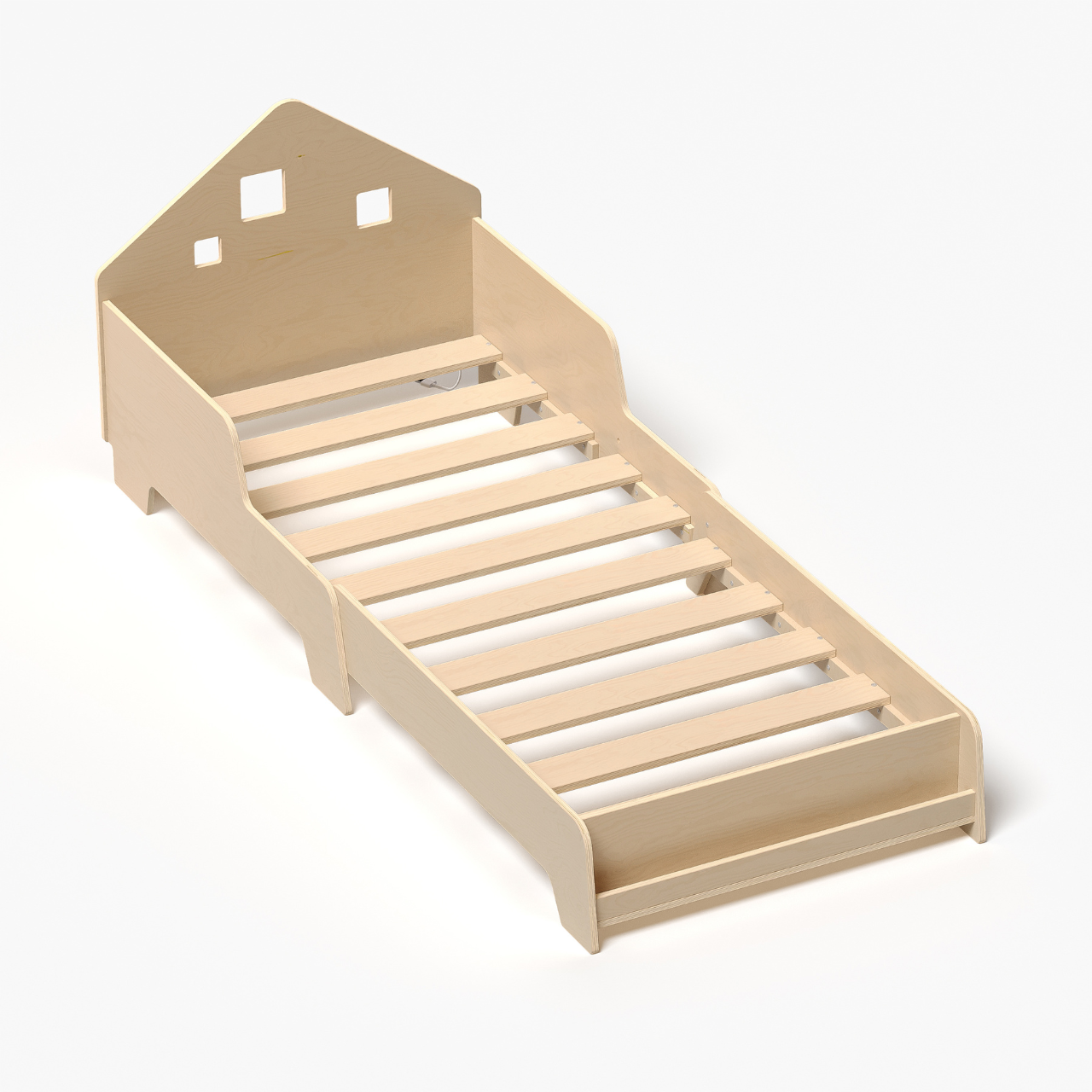 Lit extensible en forme de maison avec éclairage LED