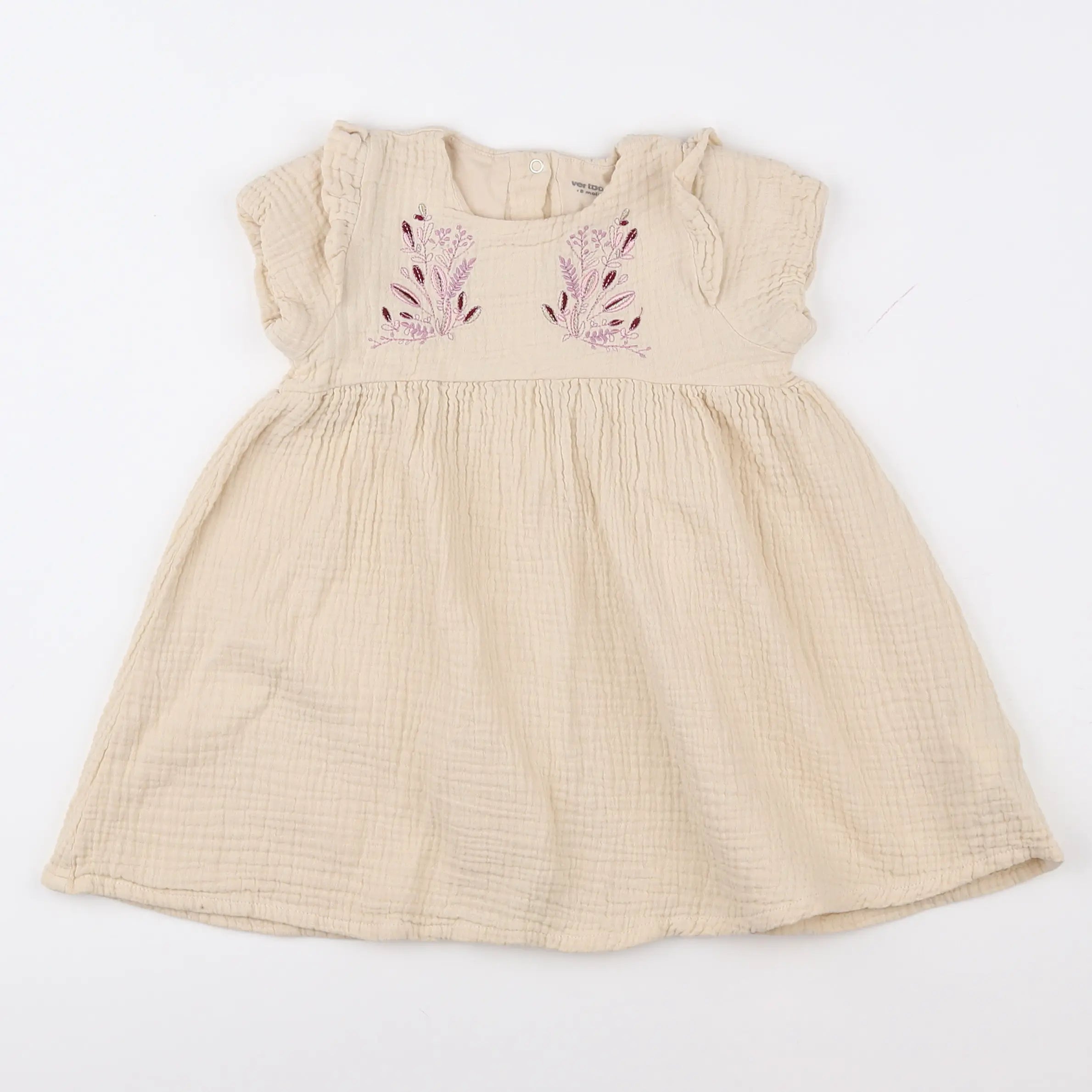 Vertbaudet - robe beige - 18 mois