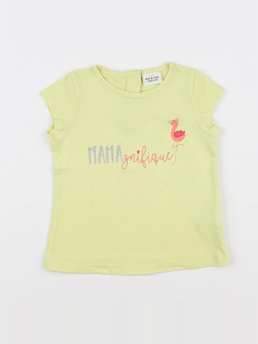 Tape à l'oeil - tee-shirt jaune, rose - 12 mois