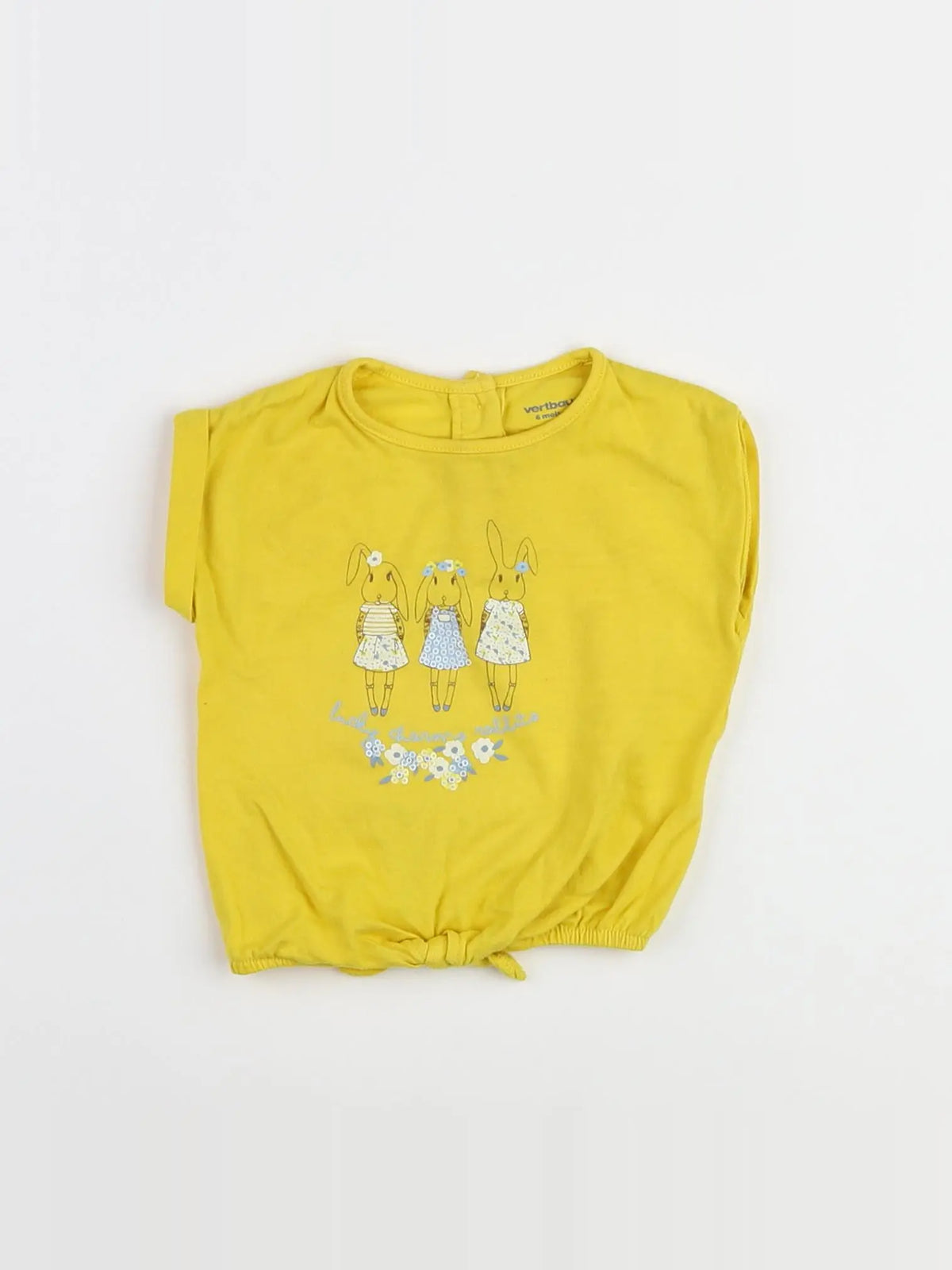 Vertbaudet - tee-shirt jaune - 6 mois
