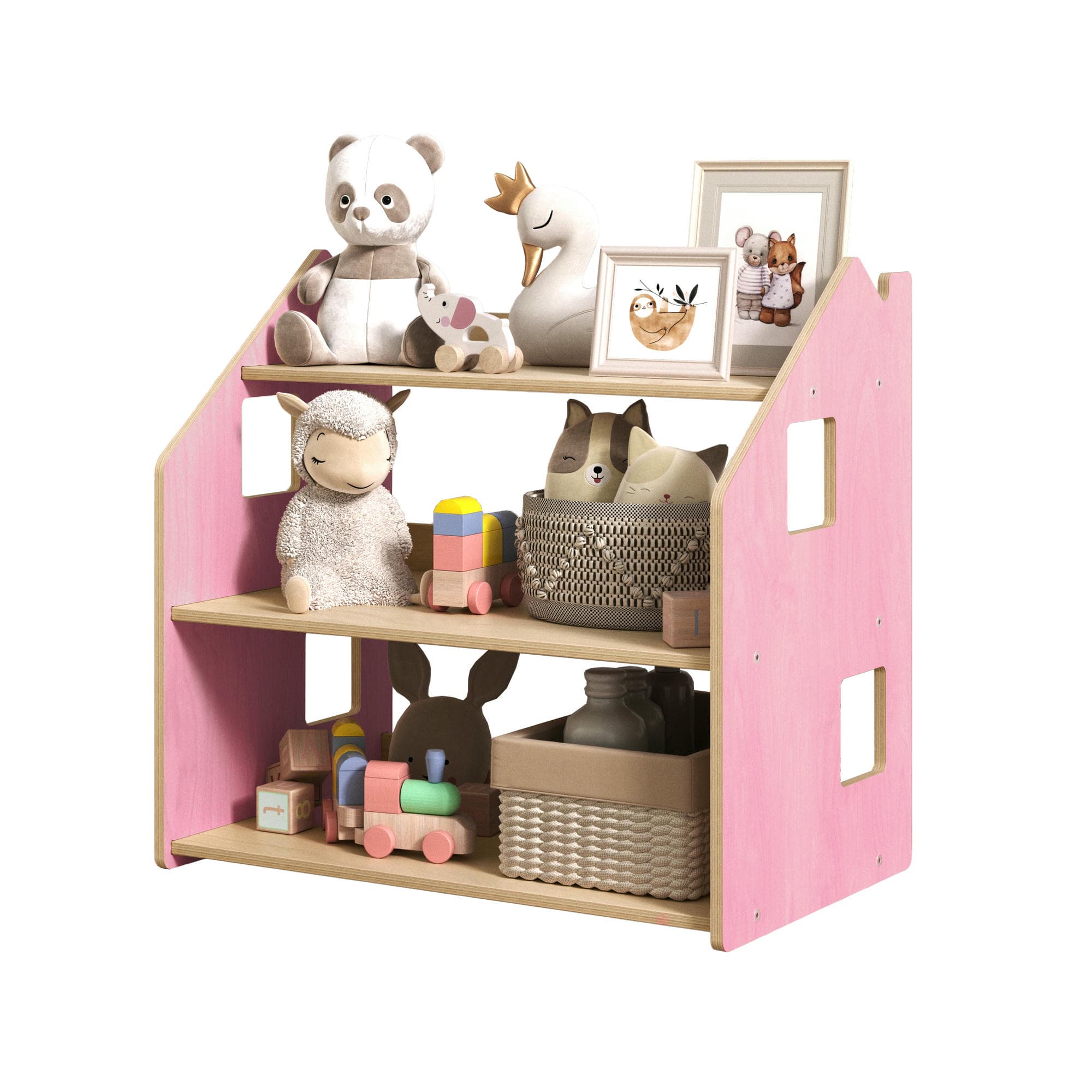 Étagère à jouets - Couleur bleu clair / rose