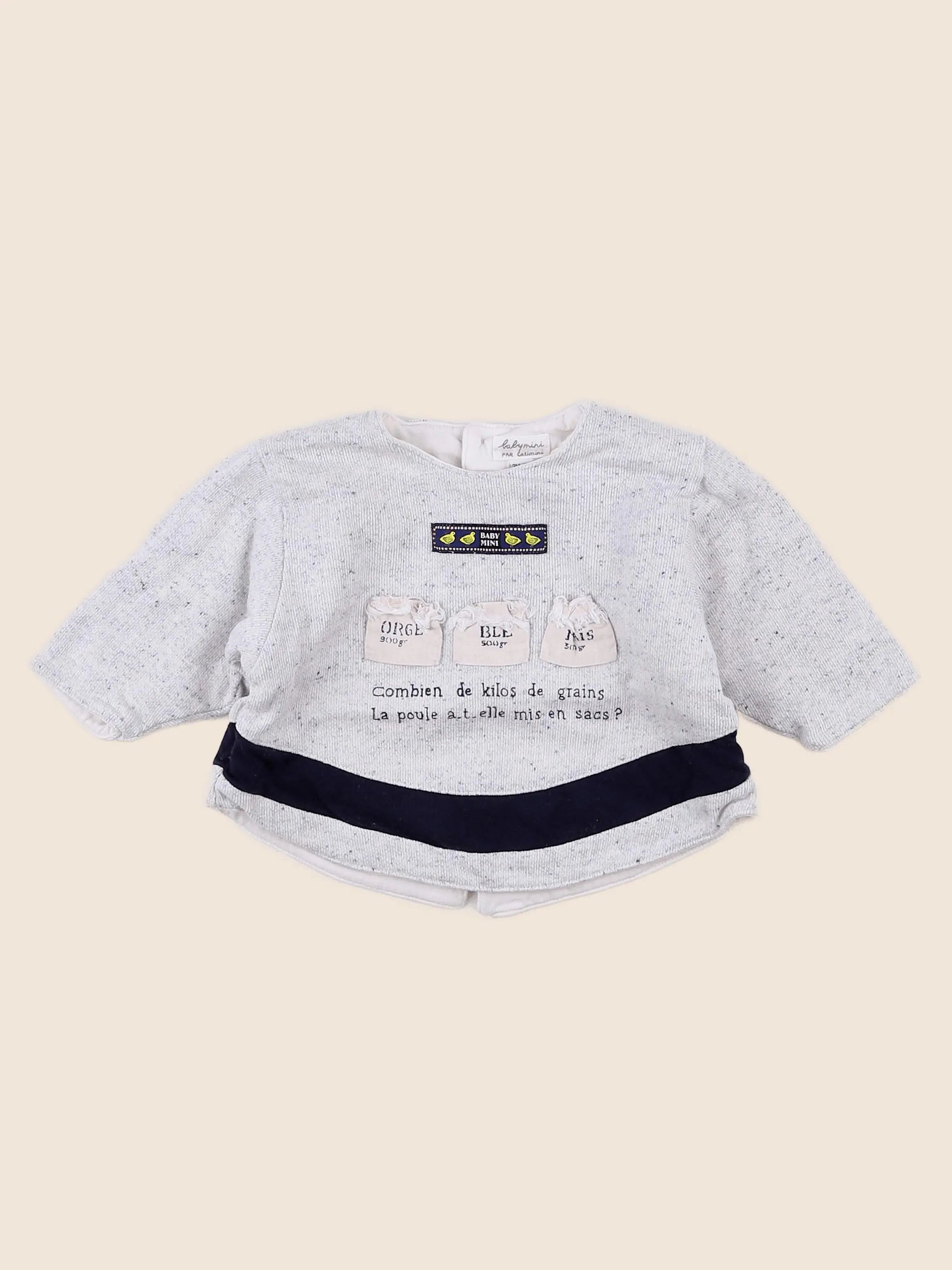Catimini - sweat gris - 3 mois