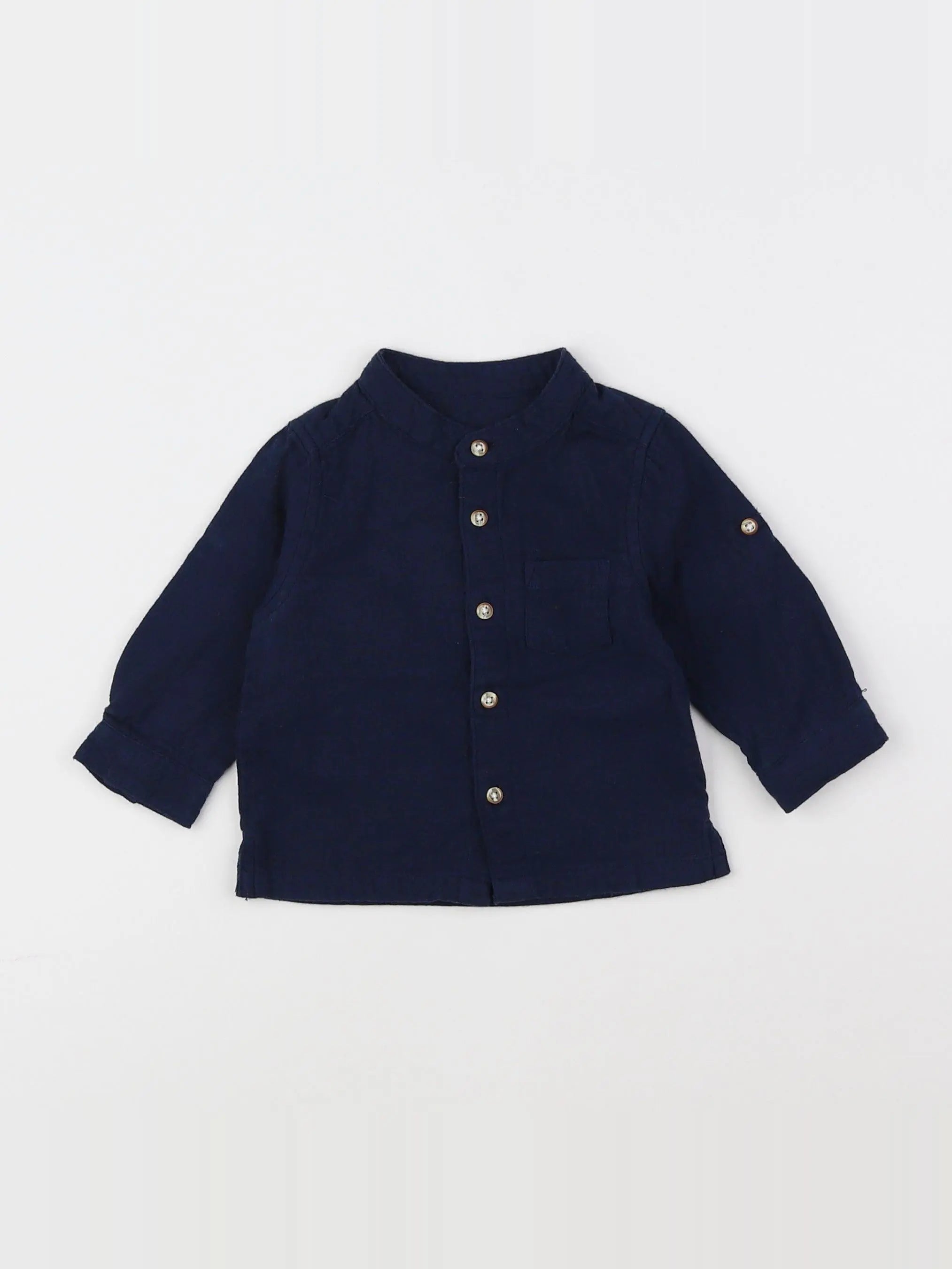 Vertbaudet - chemise bleu - 6 mois