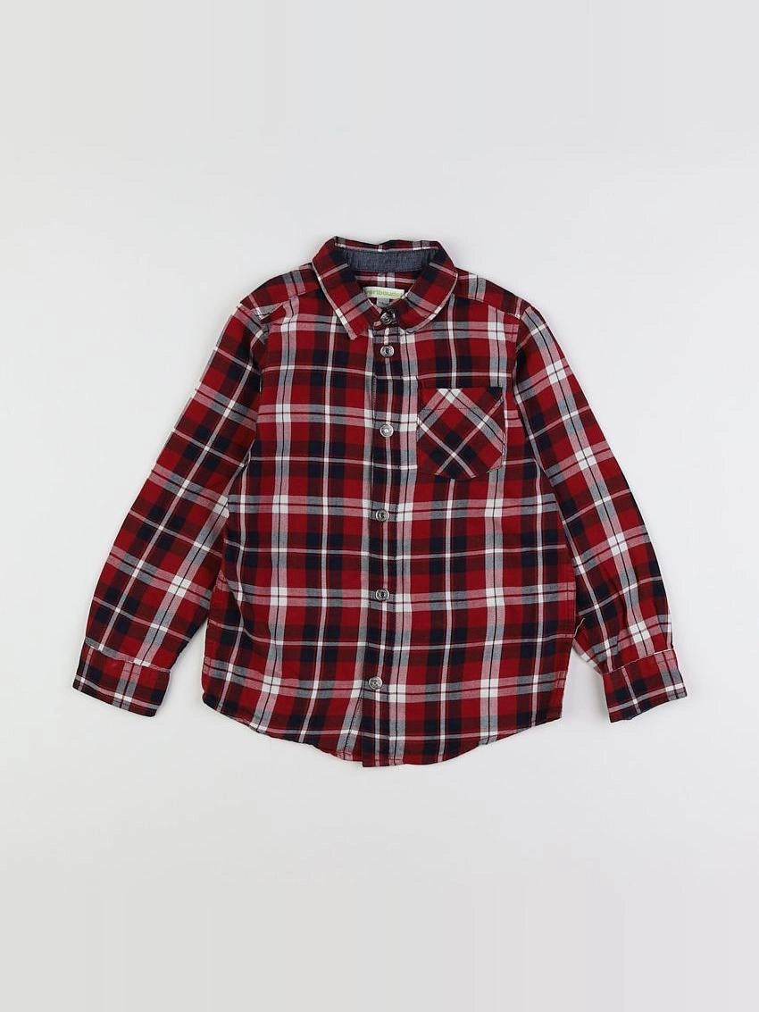 Vertbaudet - chemise bleu, rouge - 6 ans