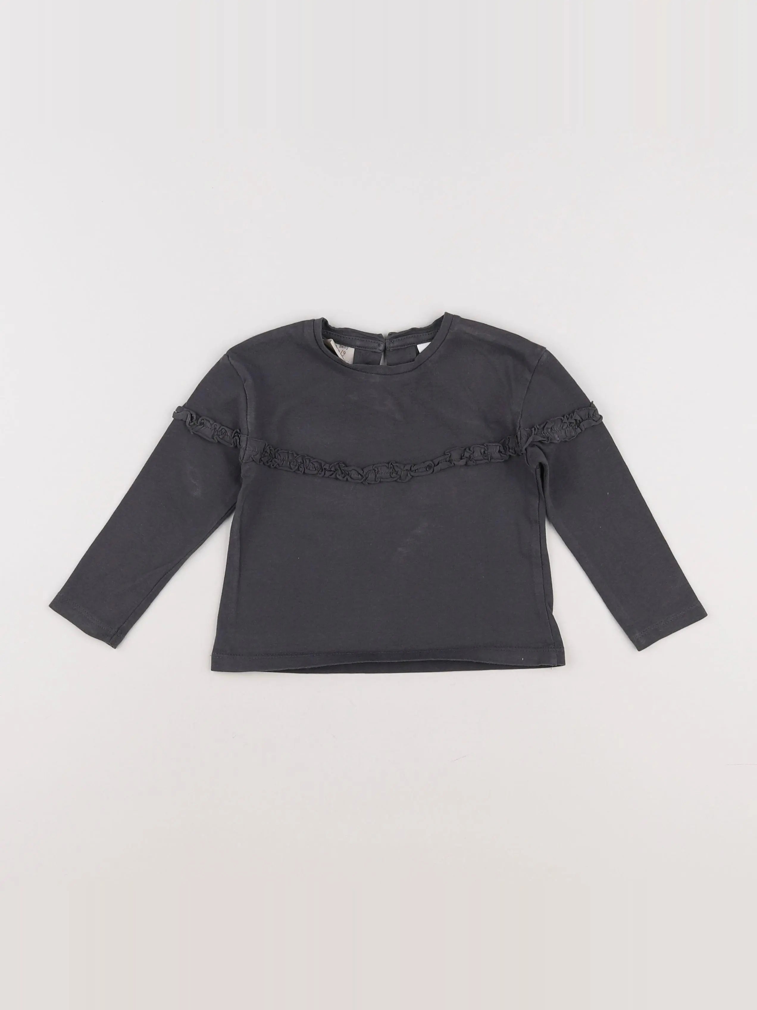 Zara - tee-shirt gris - 6/9 mois