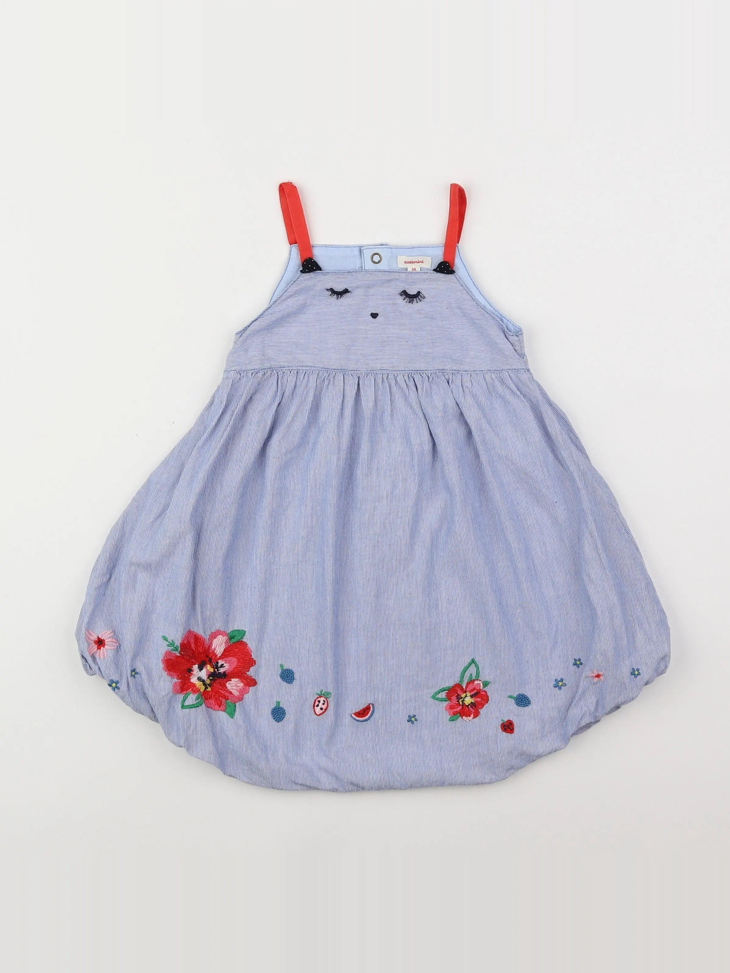 Catimini - robe bleu, rouge - 18 mois