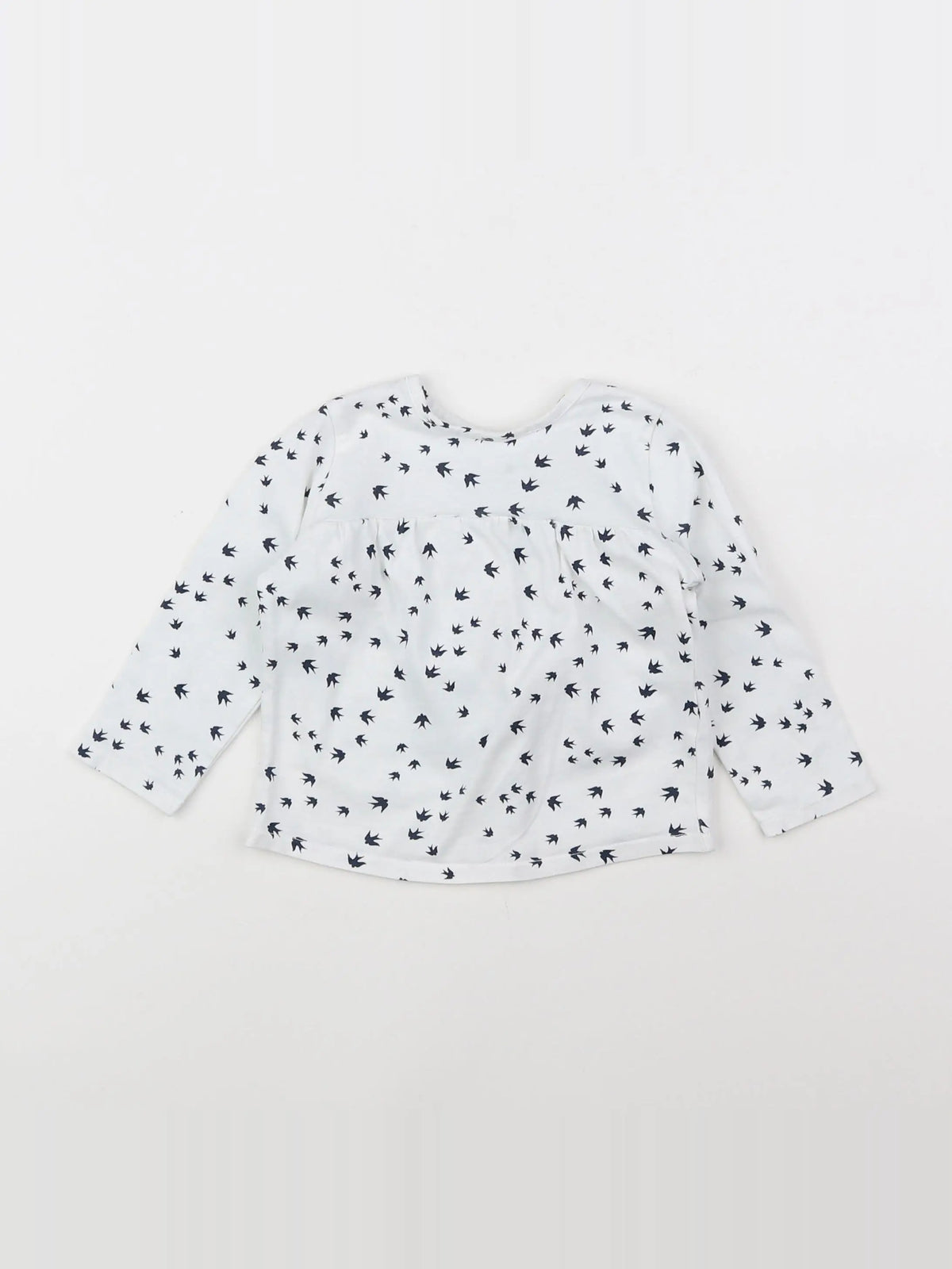 Vertbaudet - tee-shirt blanc, bleu - 9 mois