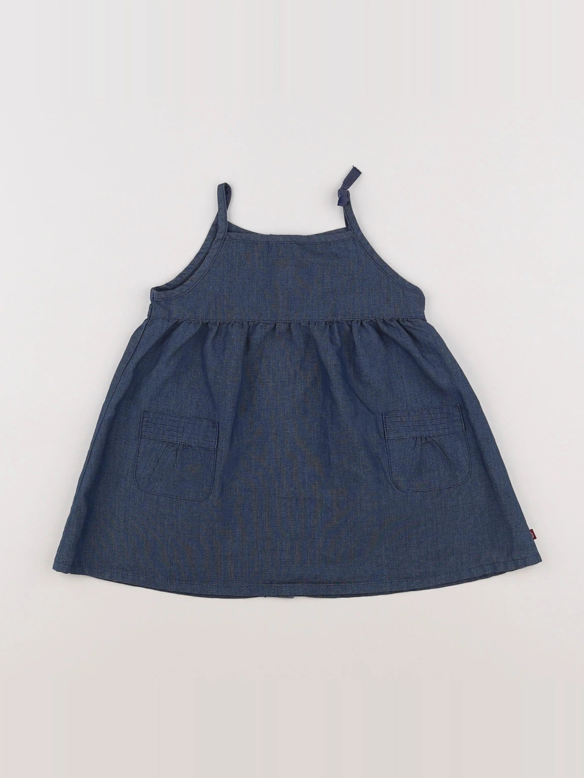 Petit Bateau - blouse bleu - 12 mois