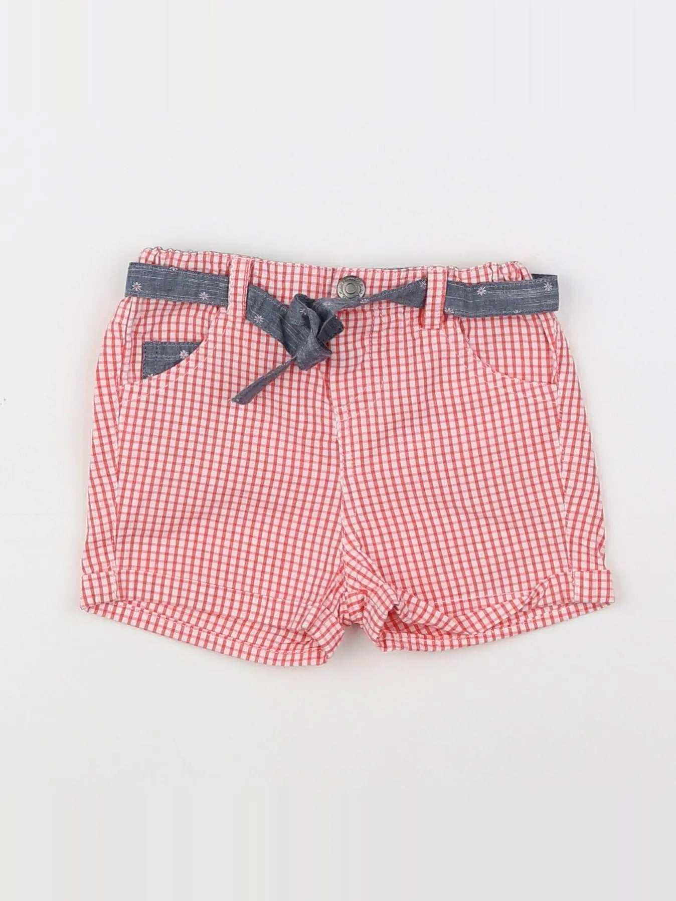 Cadet Rousselle - short blanc, rouge - 6 mois
