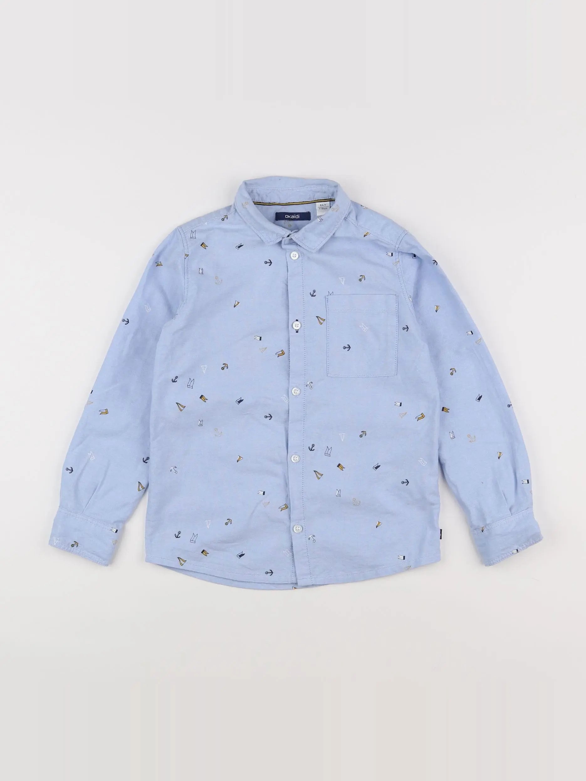 Okaidi - chemise bleu - 6 ans