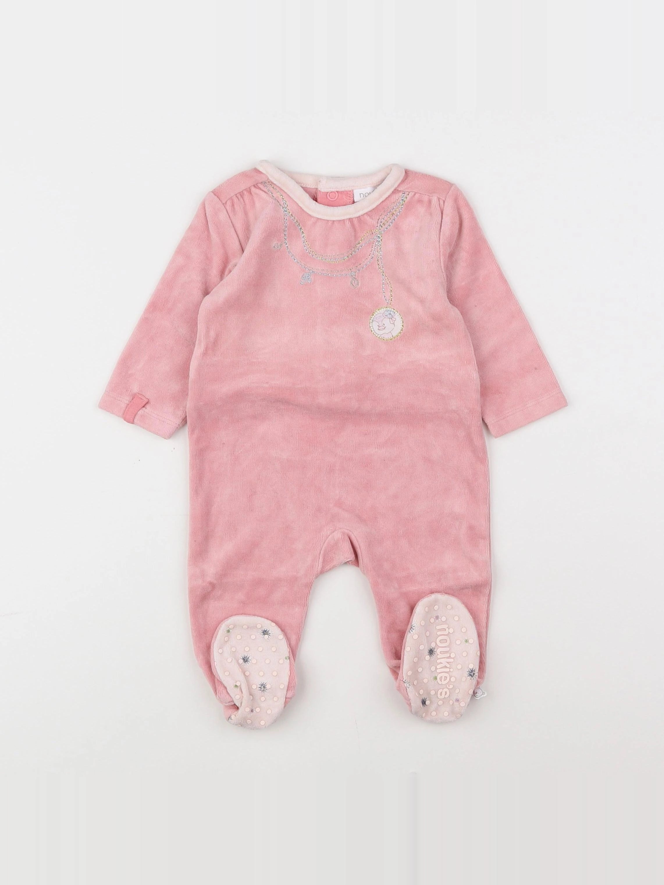 Noukie's - pyjama velours rose - 3 mois