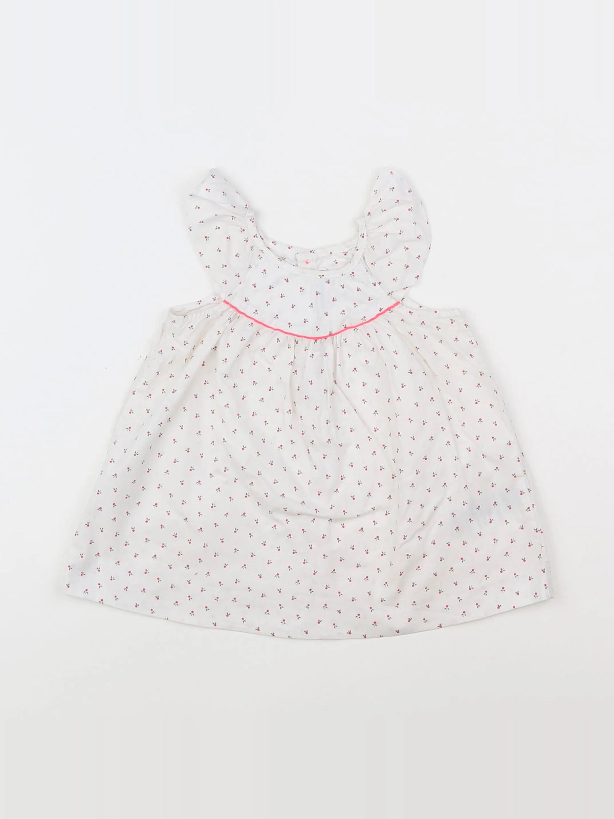 Jacadi - robe blanc, rose - 6 mois