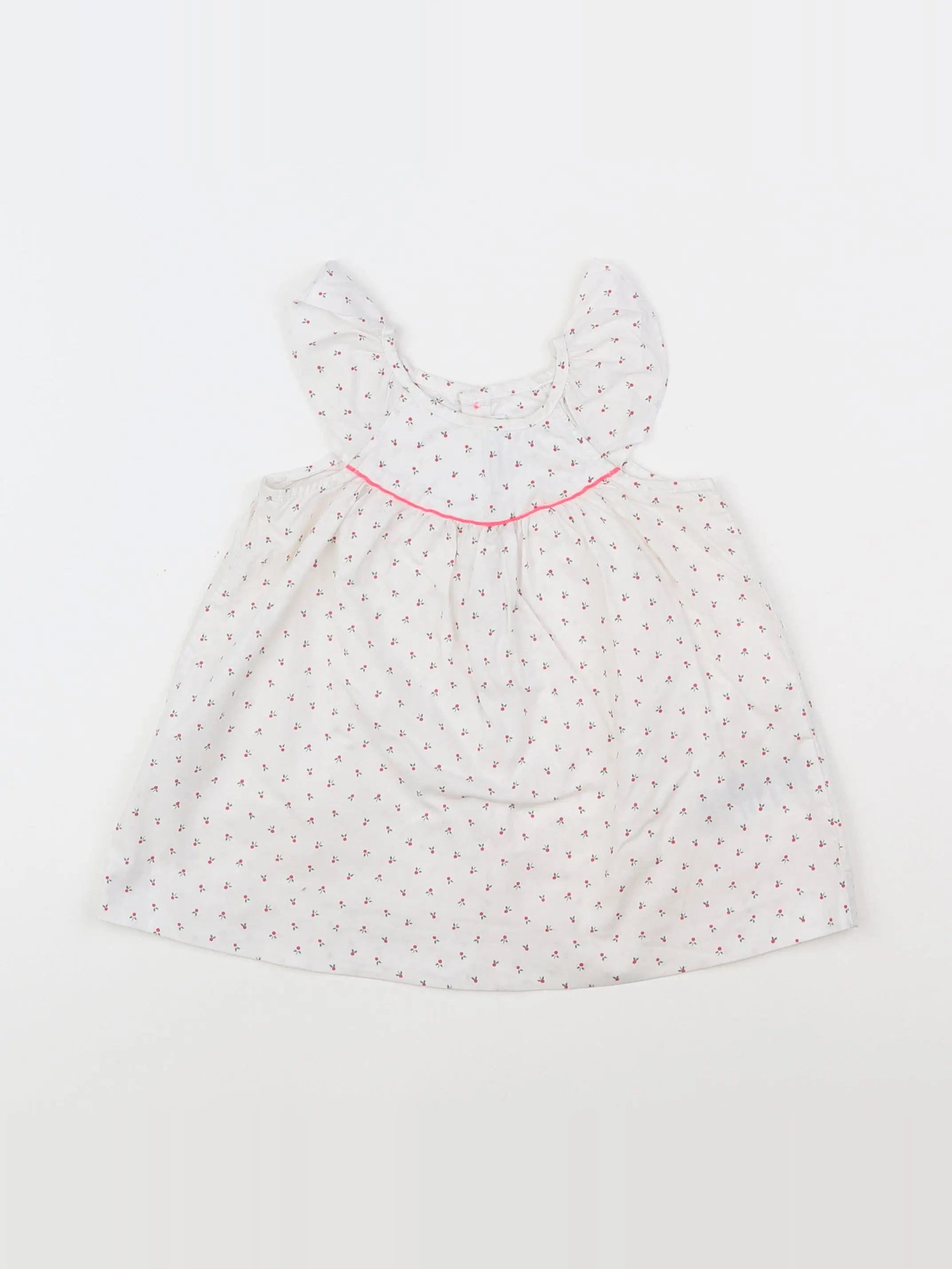 Jacadi - robe blanc, rose - 6 mois