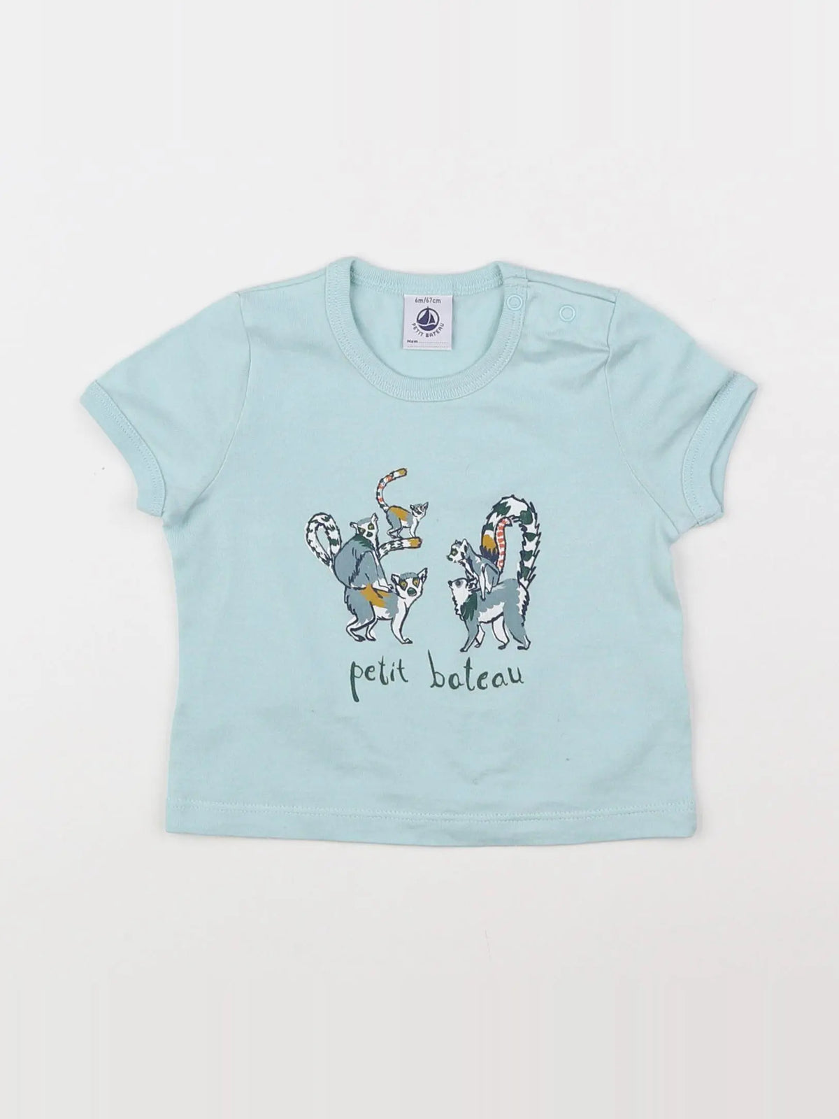 Petit Bateau - tee-shirt bleu - 6 mois