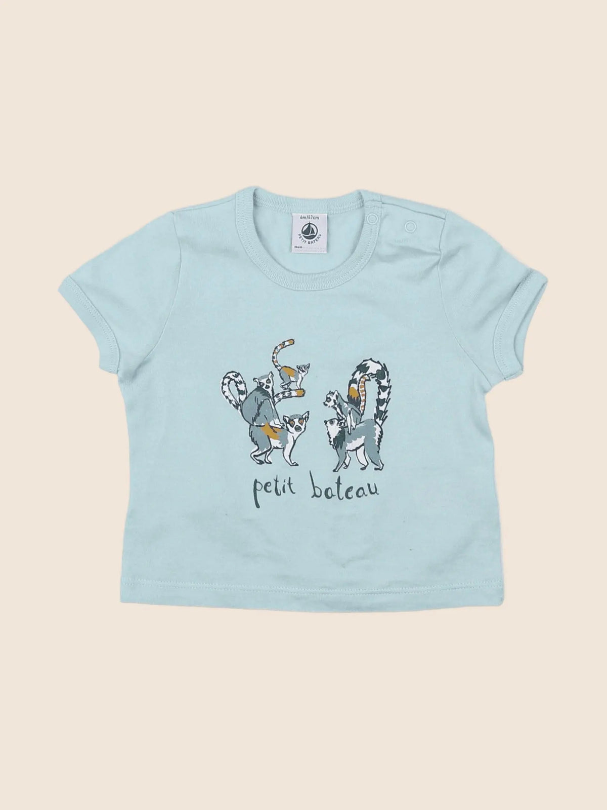 Petit Bateau - tee-shirt bleu - 6 mois