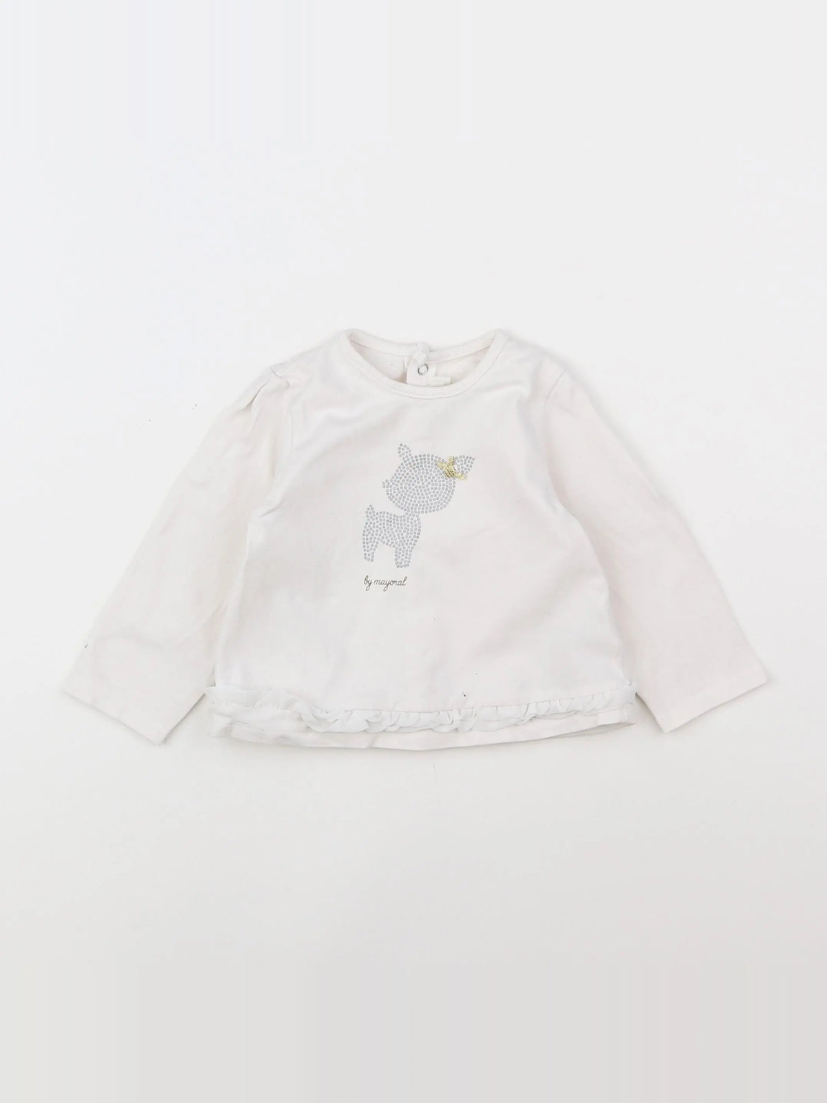 Mayoral - tee-shirt blanc - 6/9 mois