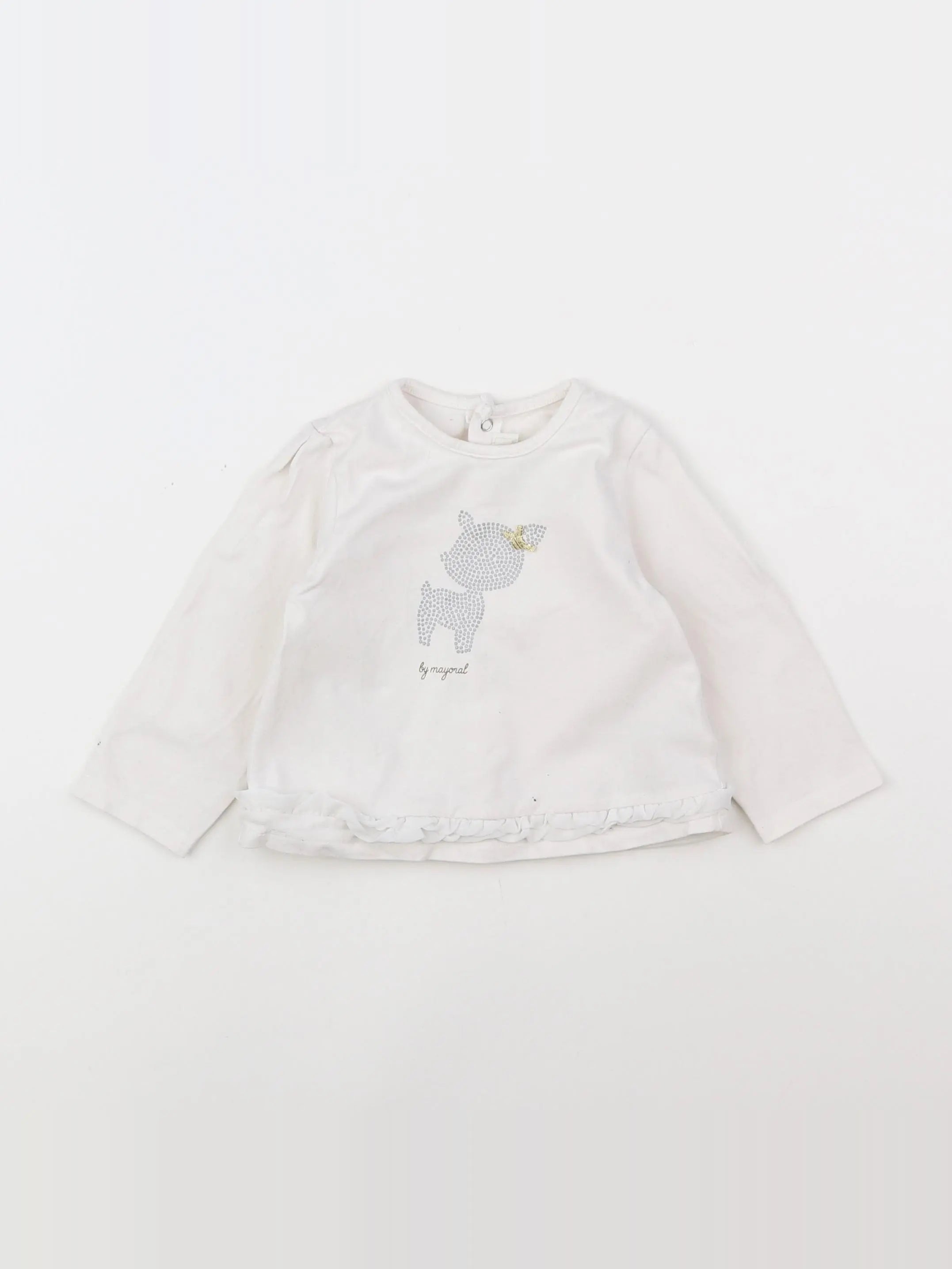Mayoral - tee-shirt blanc - 6/9 mois