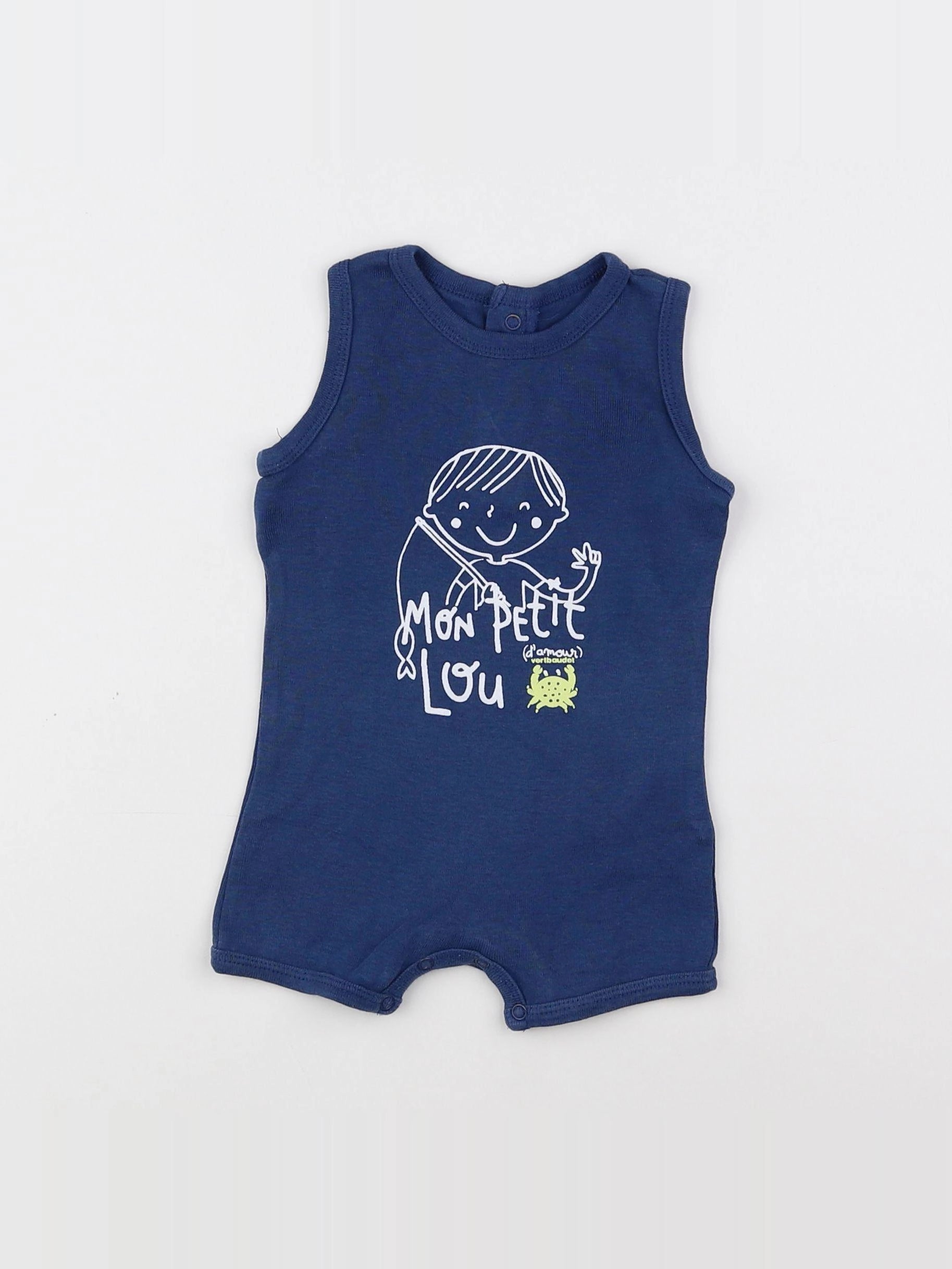 Vertbaudet - pyjama coton bleu - 3 mois