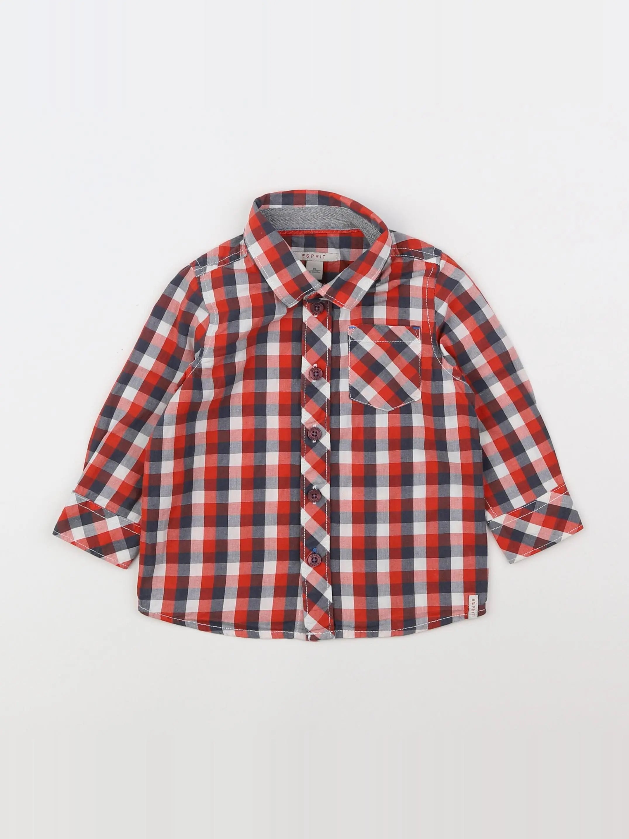 Esprit - chemise blanc, bleu, rouge - 12 mois