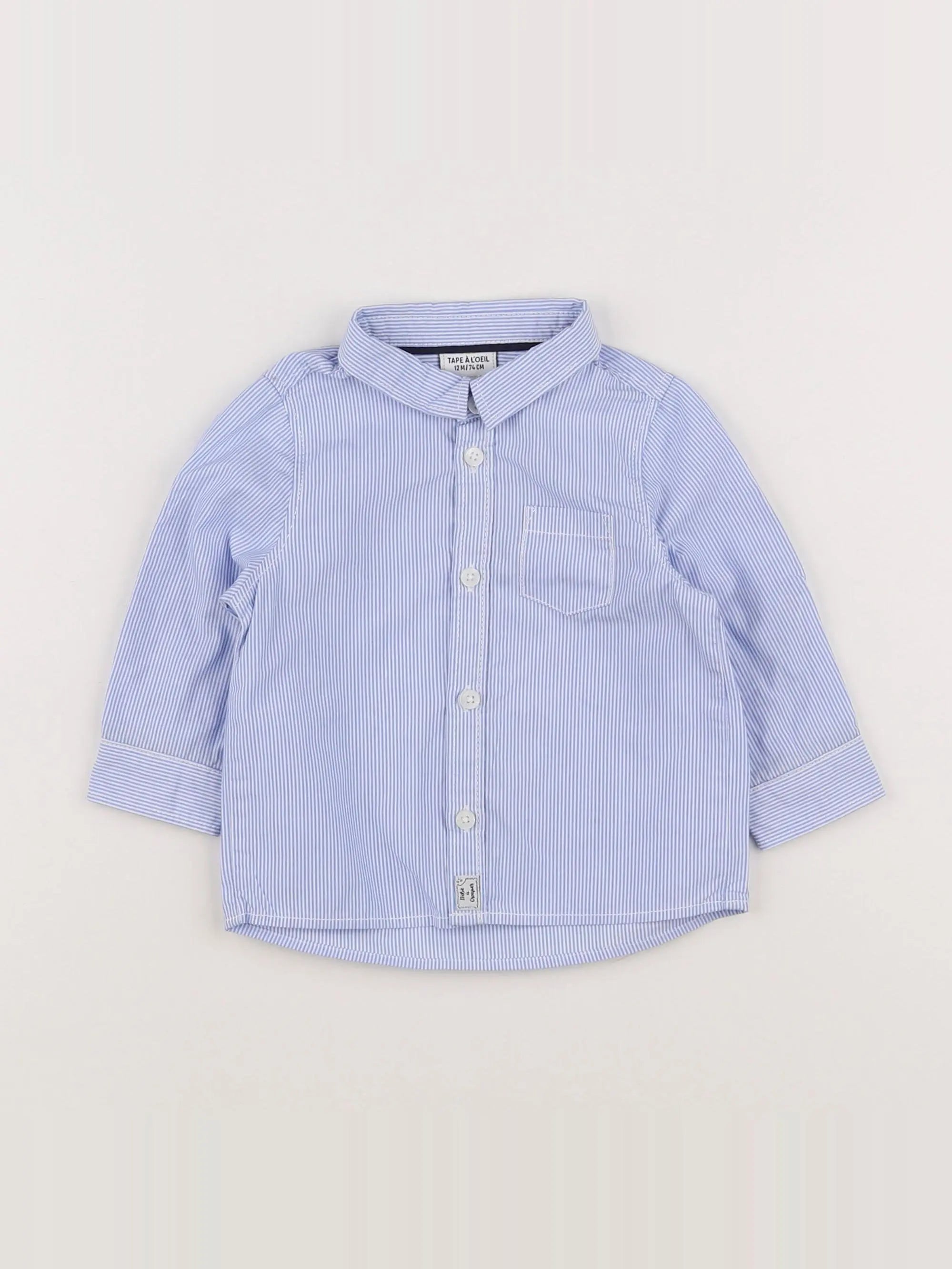 Tape à l'oeil - chemise blanc, bleu - 12 mois