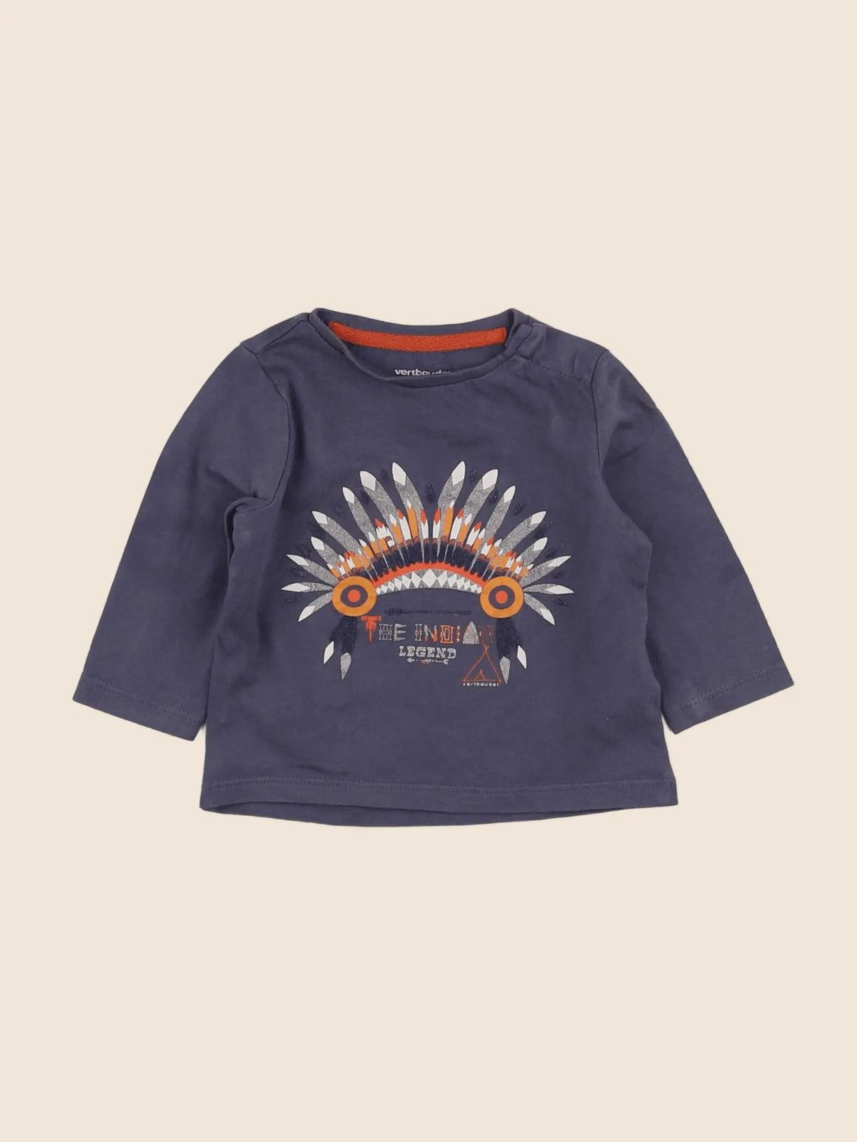 Vertbaudet - tee-shirt bleu - 6 mois