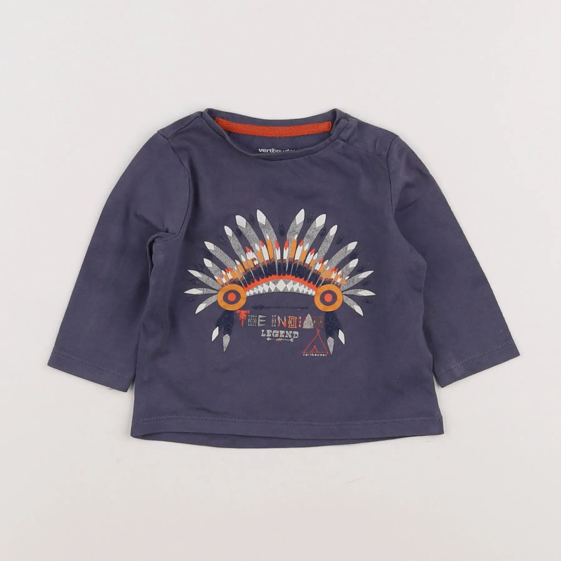 Vertbaudet - tee-shirt bleu - 6 mois
