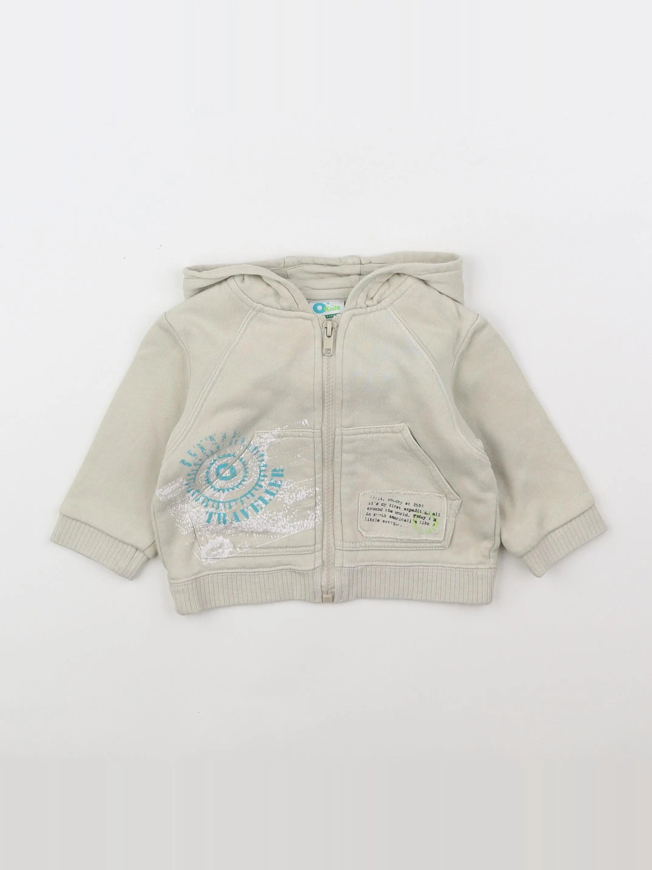 Vertbaudet - sweat beige - 9 mois