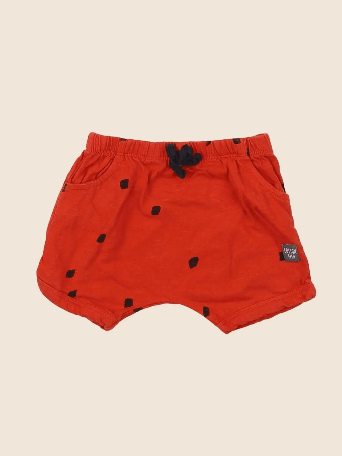 Cotton Fish - short rouge, noir - 12 mois