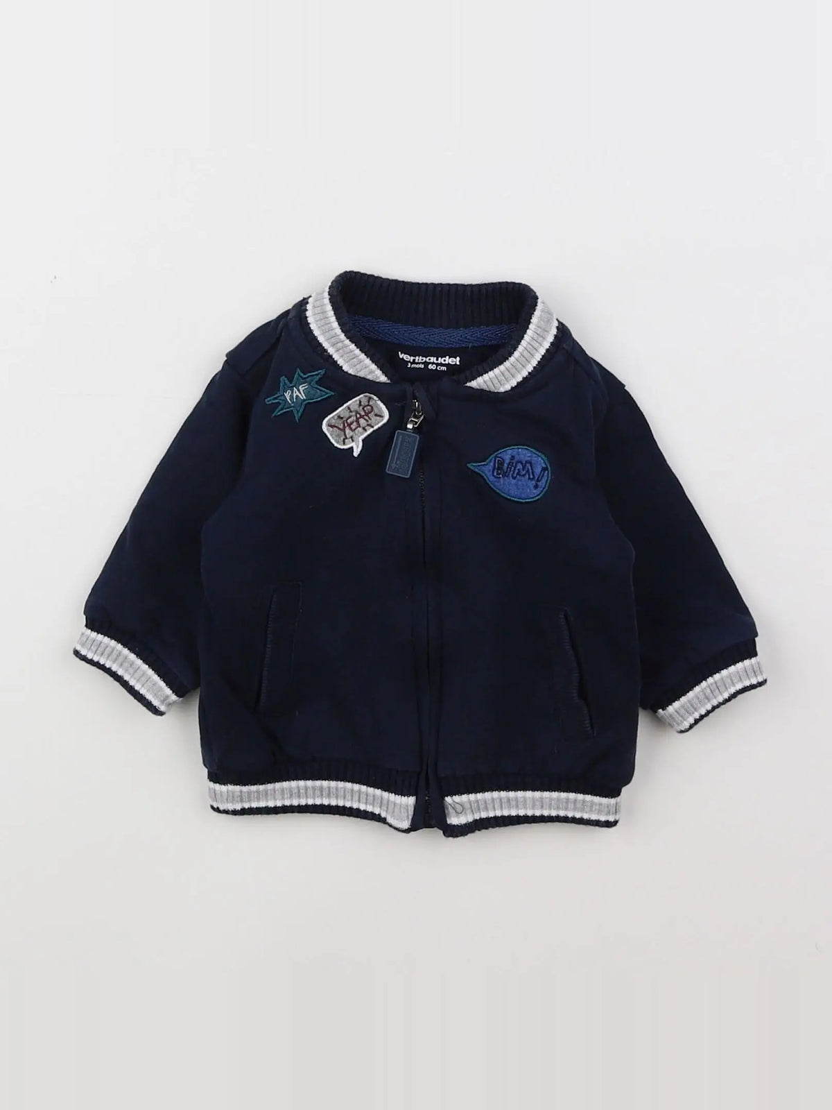 Vertbaudet - sweat bleu - 3 mois