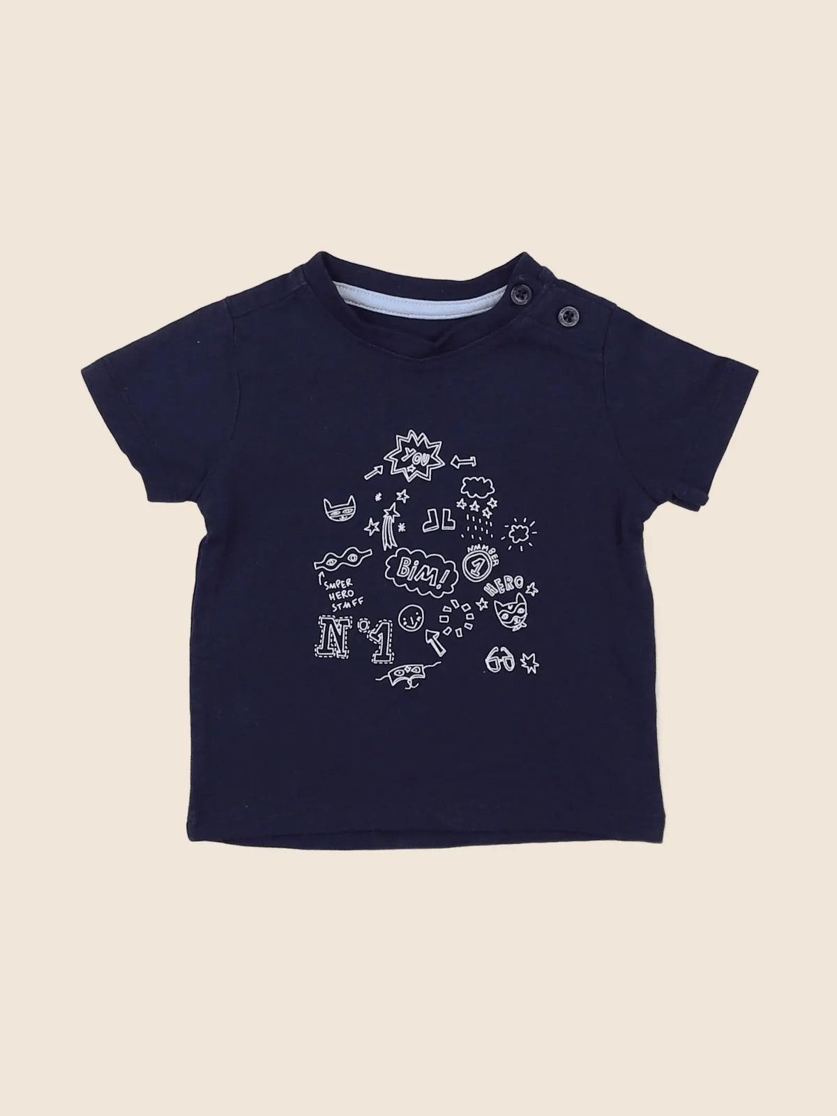 Vertbaudet - tee-shirt bleu - 3 mois