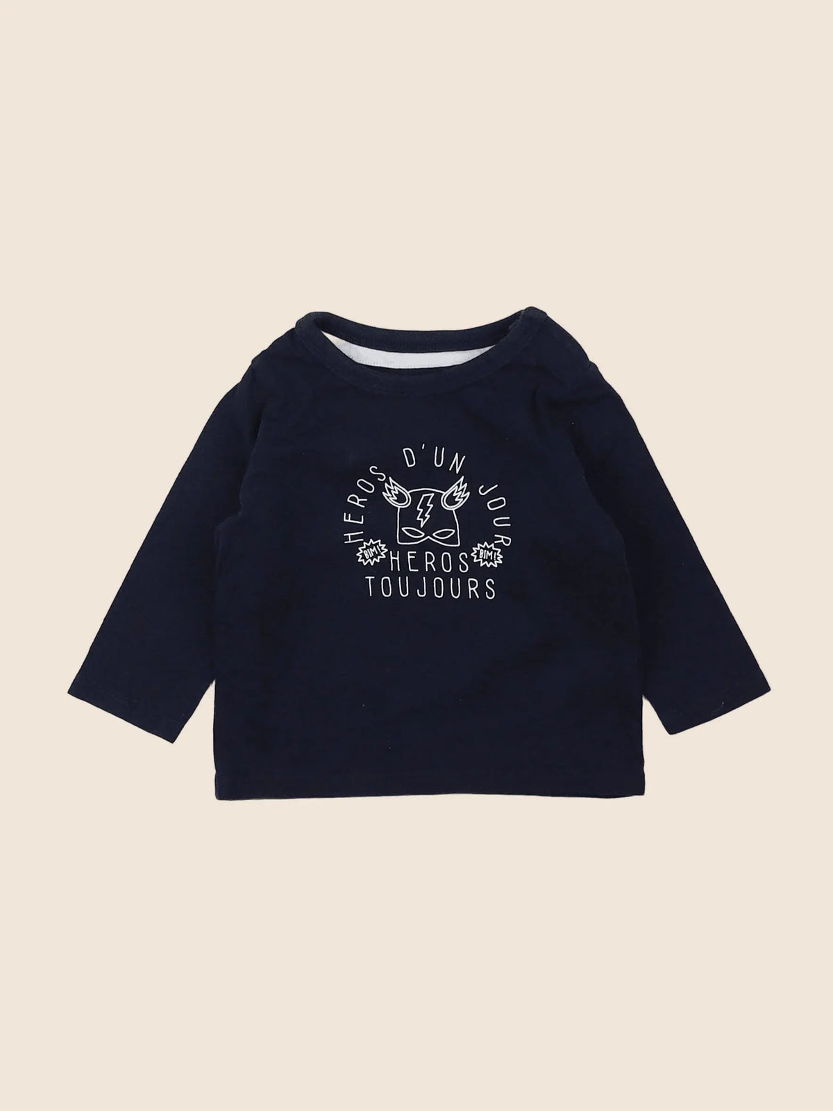 Vertbaudet - tee-shirt bleu - 3 mois