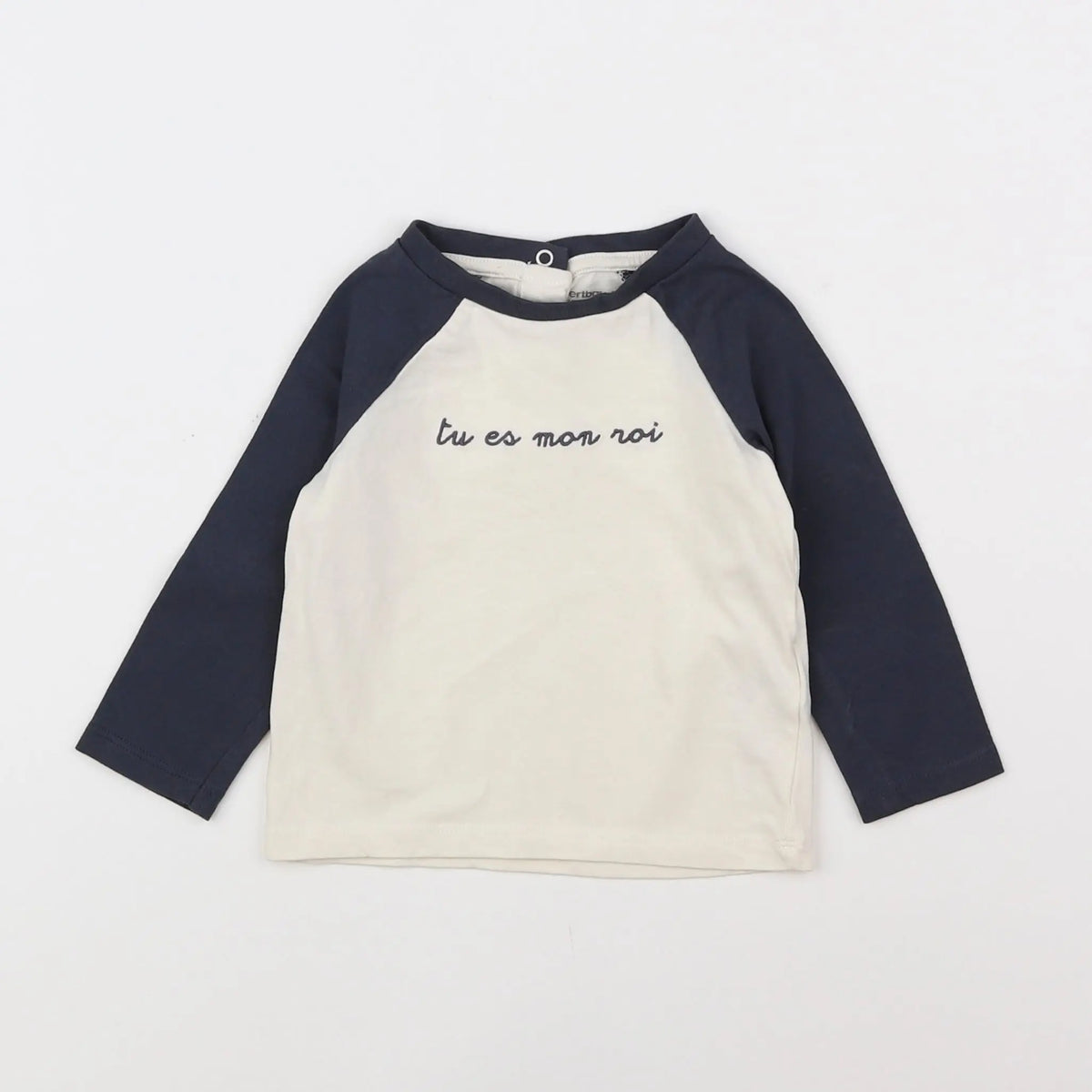 Vertbaudet - tee-shirt beige, gris - 12 mois