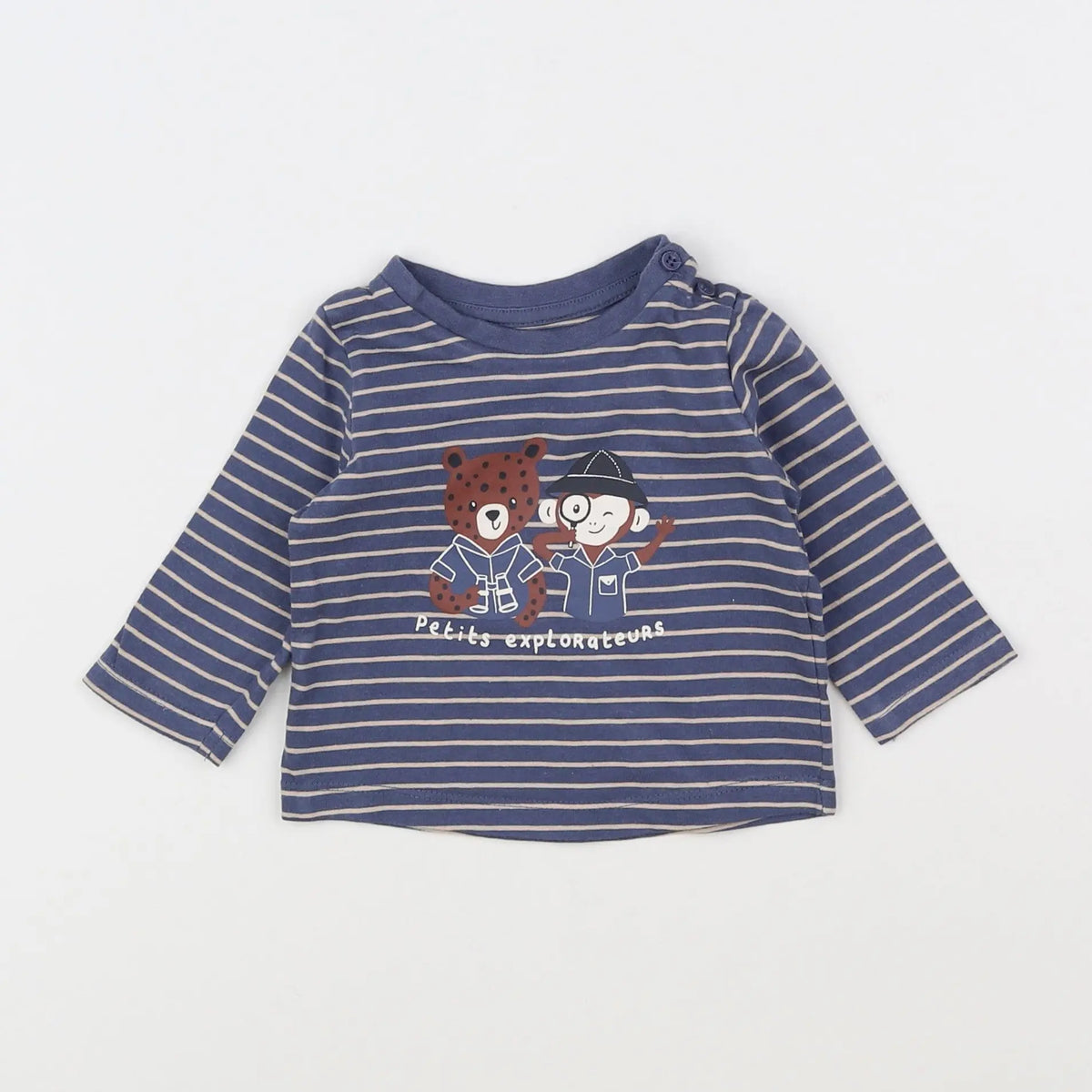 Vertbaudet - tee-shirt bleu - 3 mois