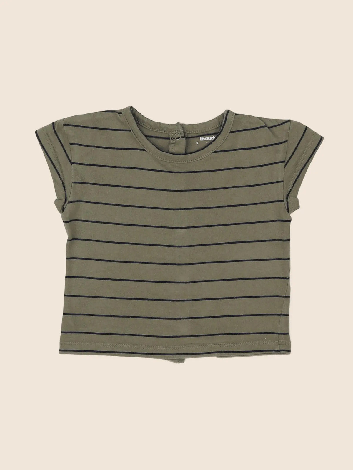 Vertbaudet - tee-shirt vert, noir - 6 mois