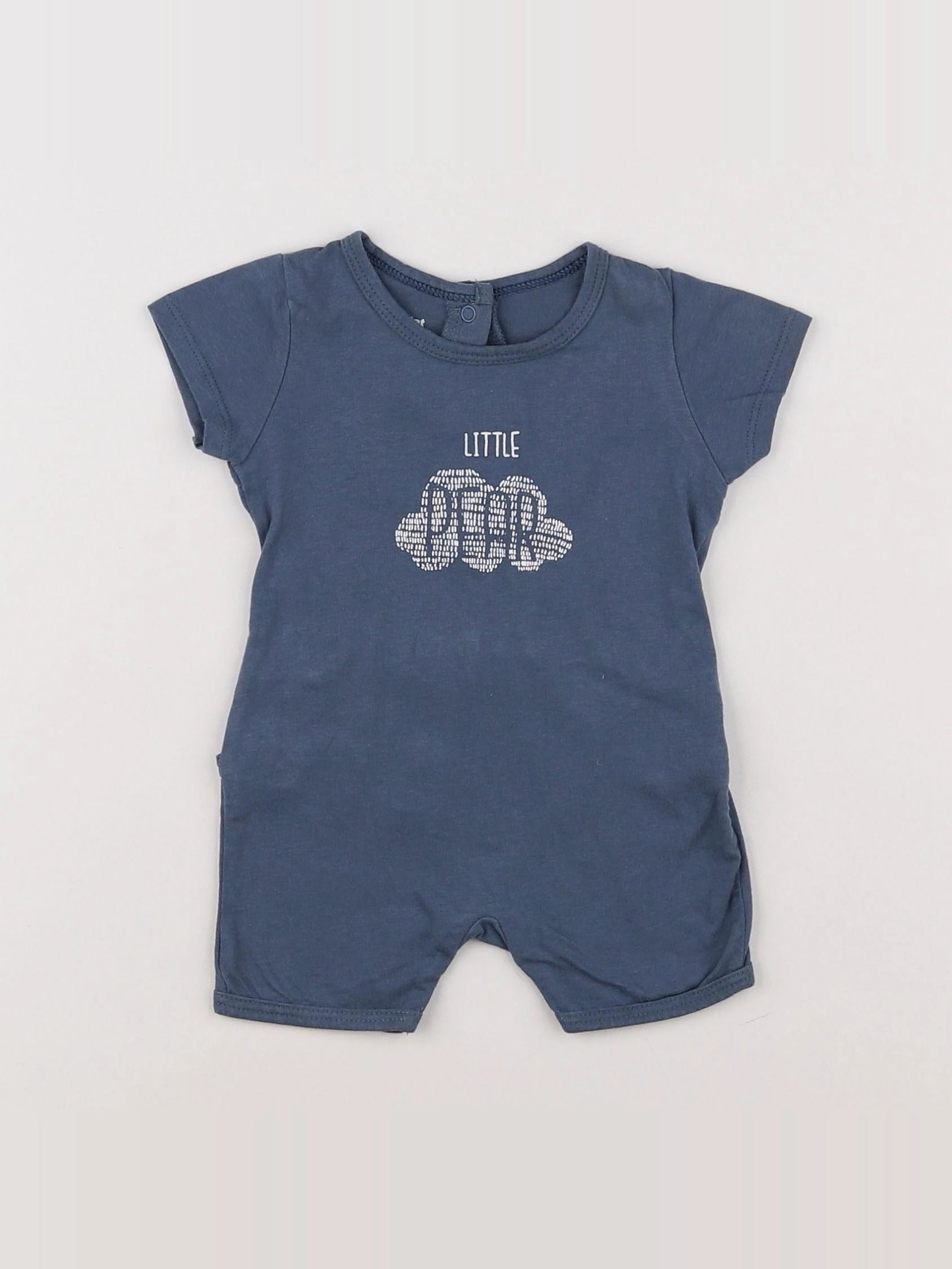 Vertbaudet - pyjama coton bleu - 3 mois