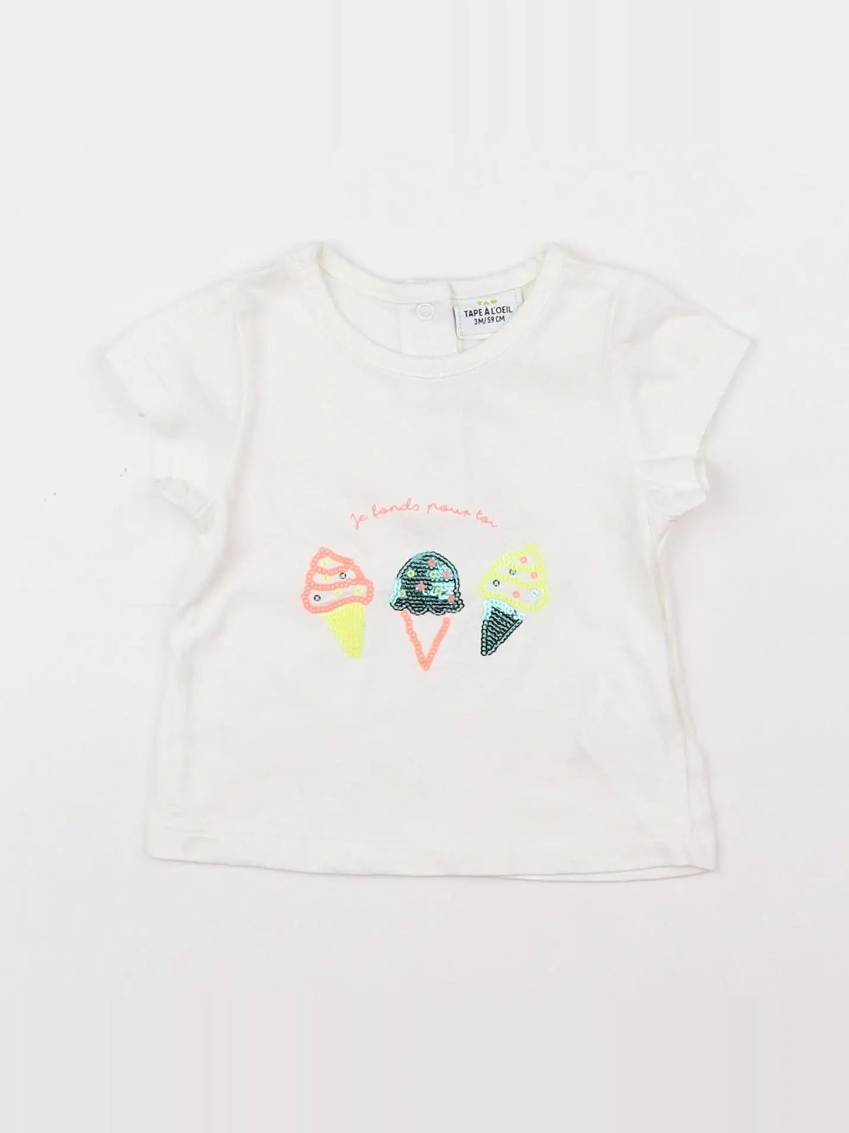Tape à l'oeil - tee-shirt blanc - 3 mois