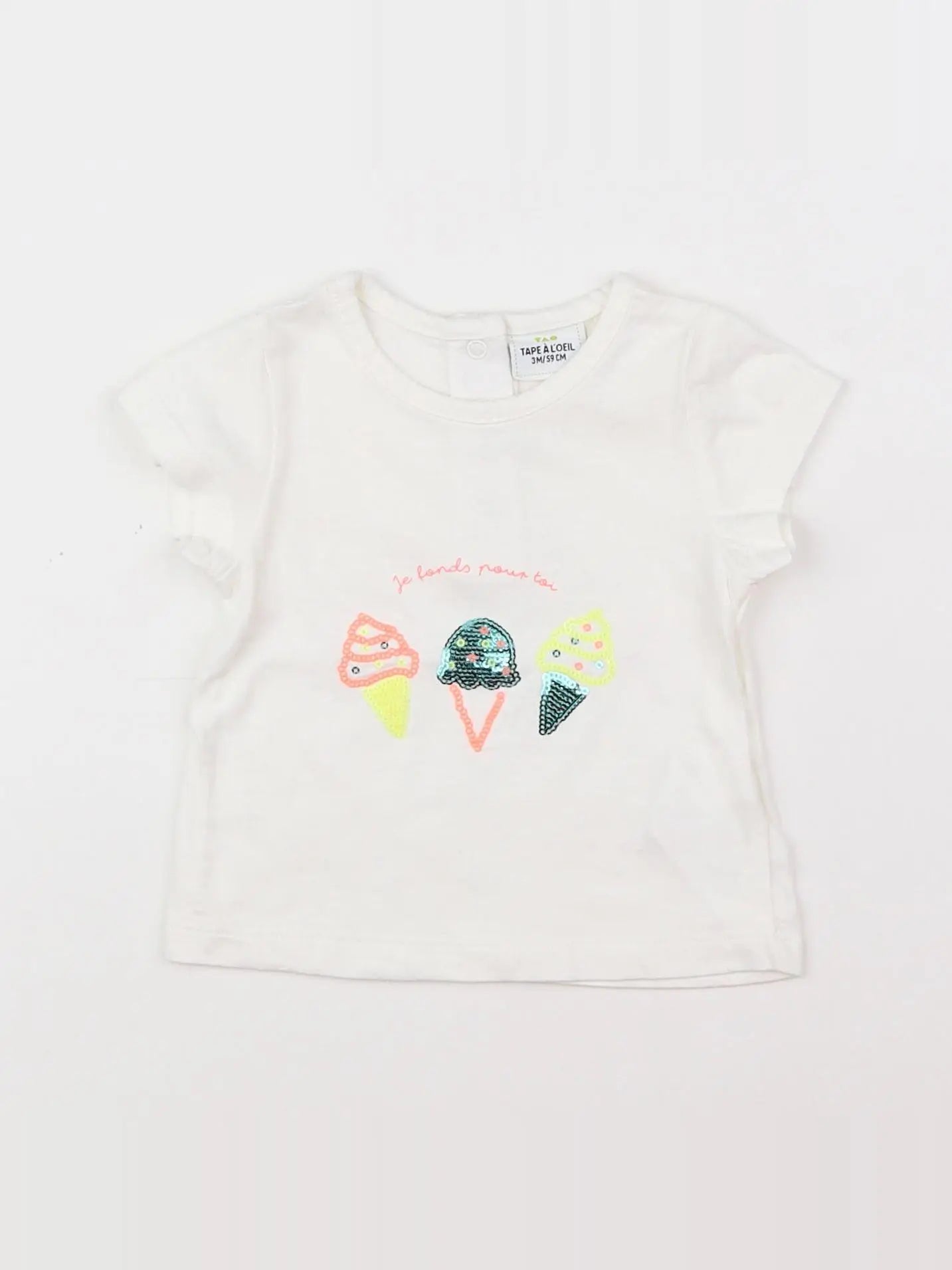 Tape à l'oeil - tee-shirt blanc - 3 mois