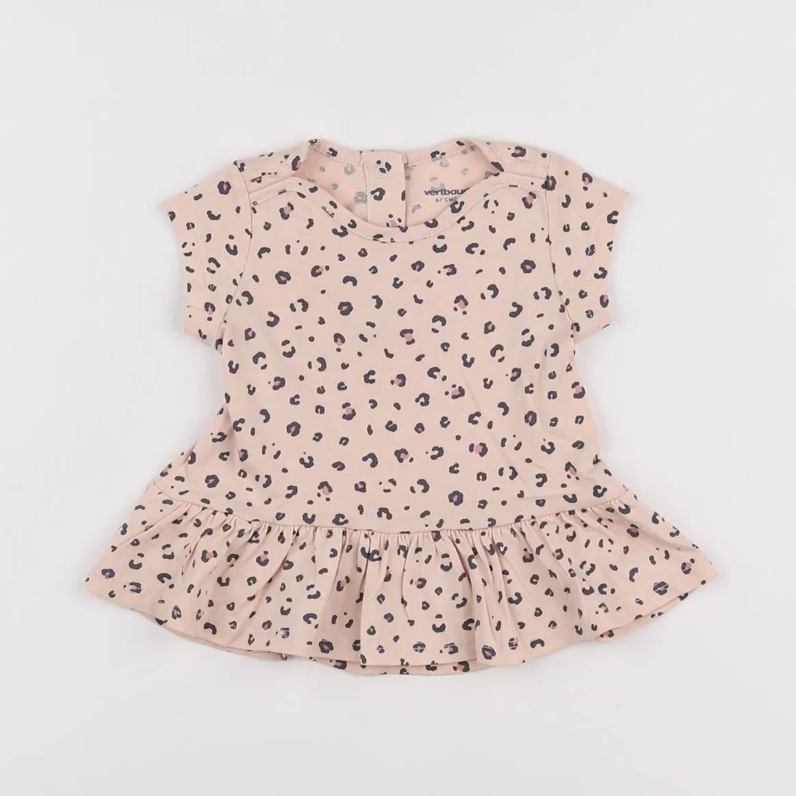 Vertbaudet - robe rose, noir - 6 mois