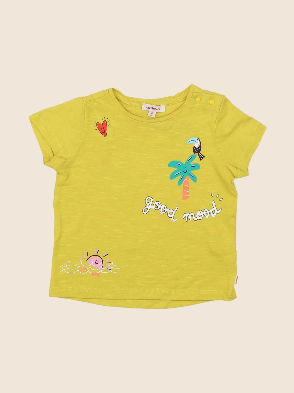 Catimini - tee-shirt jaune - 12 mois