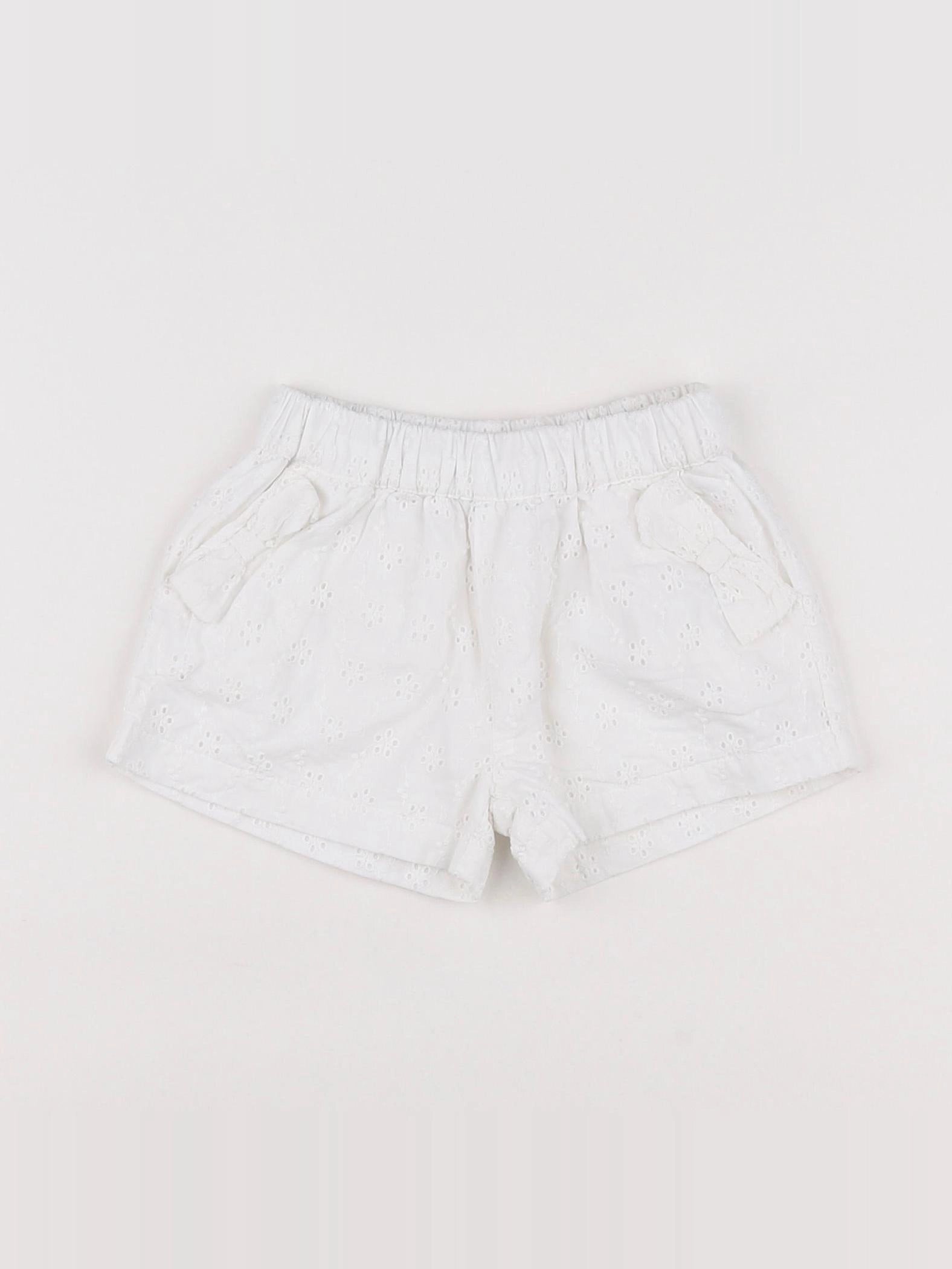 Noukie's - short blanc - 3 mois