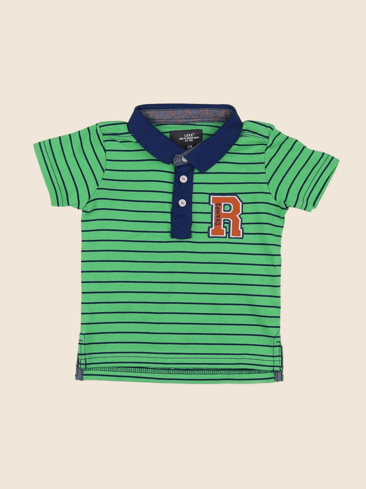 H&M - polo vert - 6/9 mois