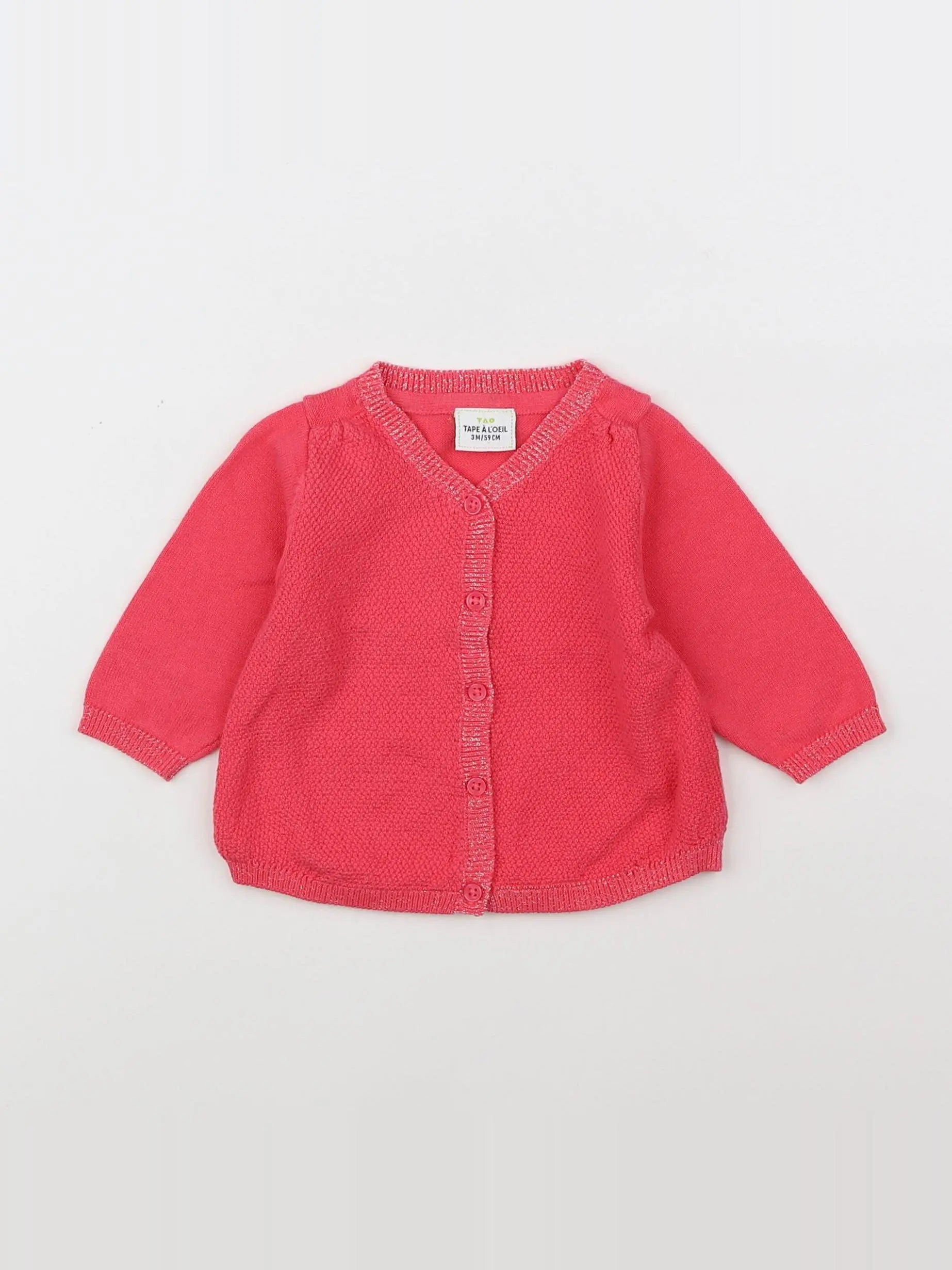 Tape à l'oeil - gilet rose - 3 mois