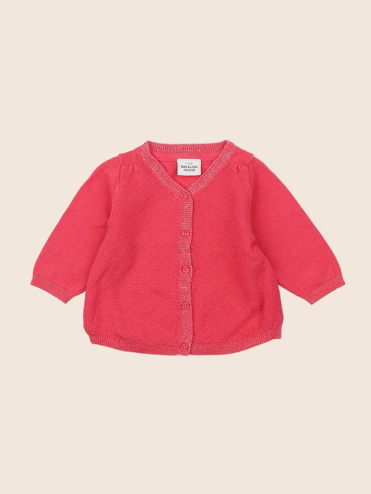 Tape à l'oeil - gilet rose - 3 mois