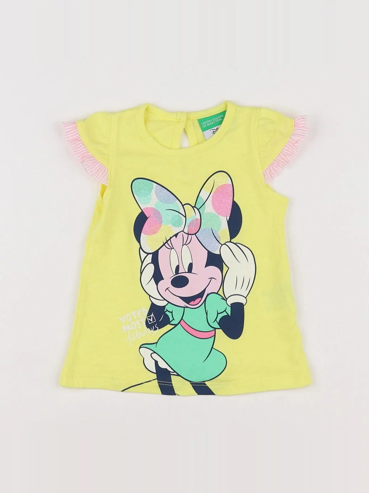 Benetton - robe jaune - 3/6 mois