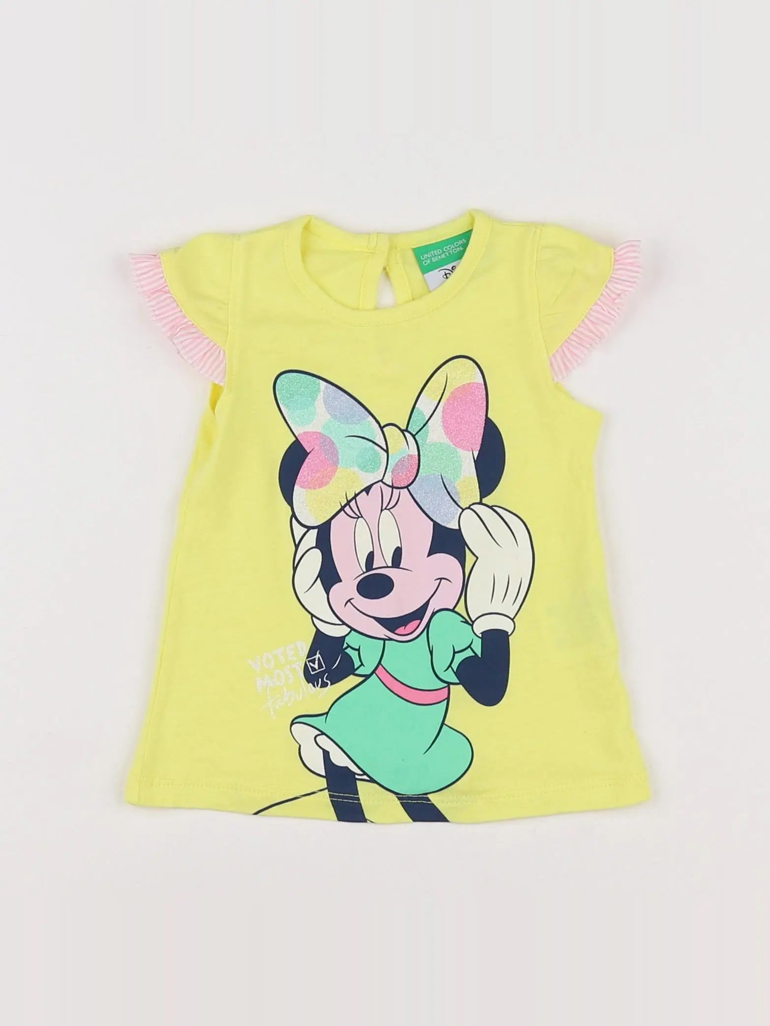 Benetton - robe jaune - 3/6 mois