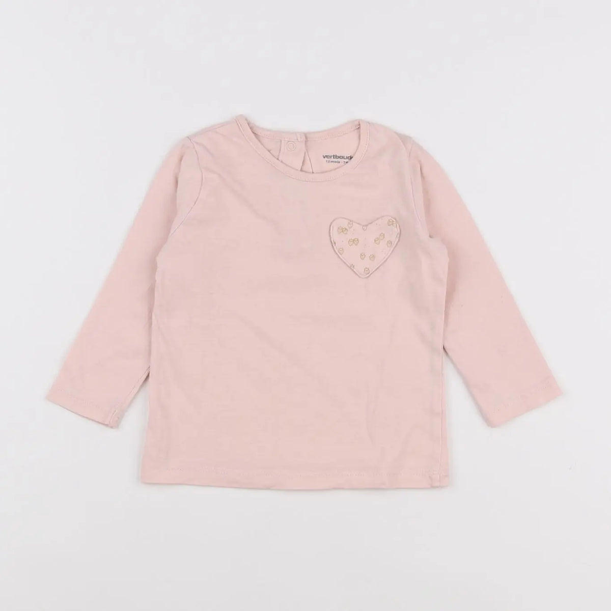 Vertbaudet - tee-shirt rose - 12 mois
