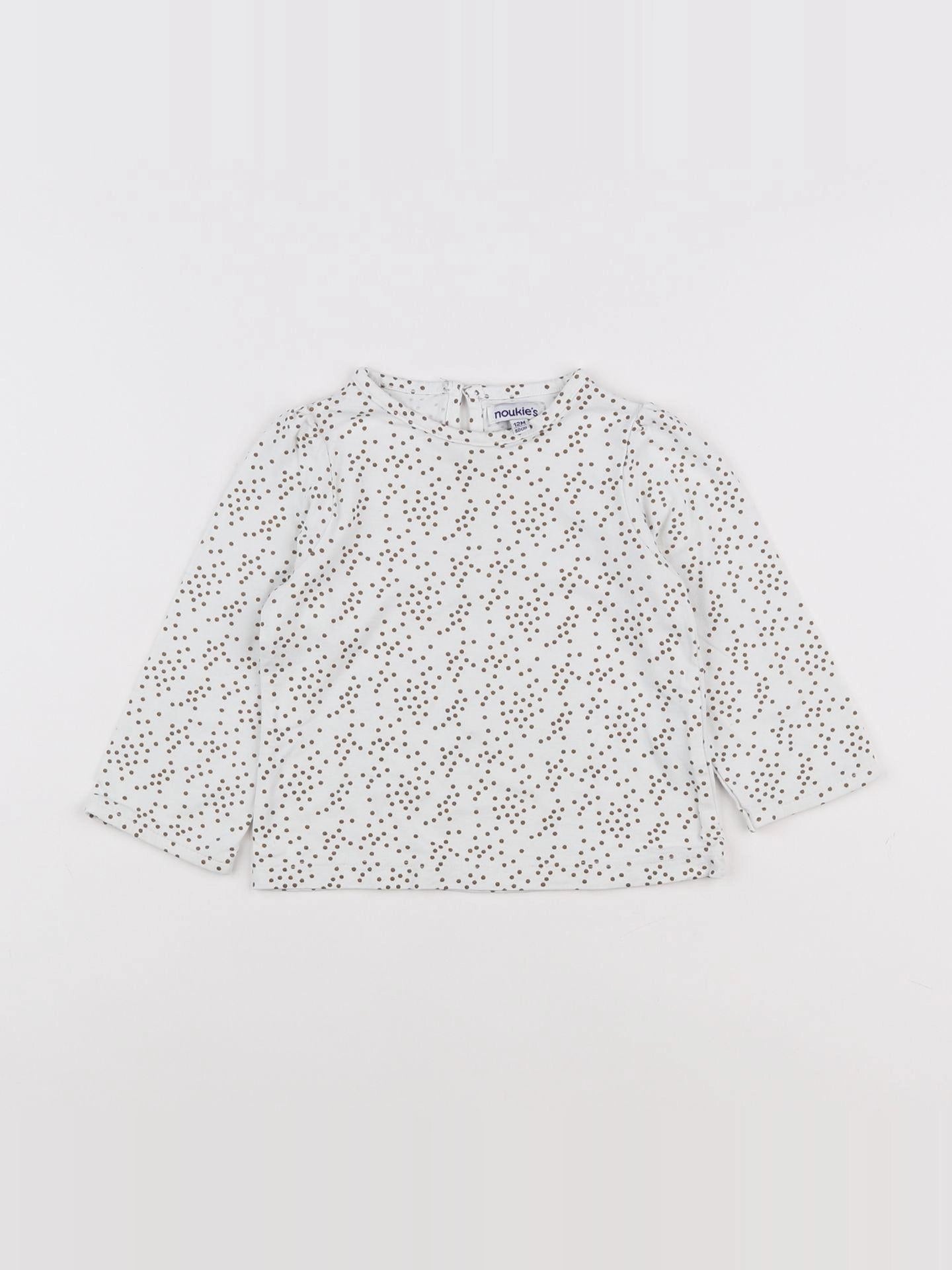 Noukie's - tee-shirt blanc, bronze - 12 mois