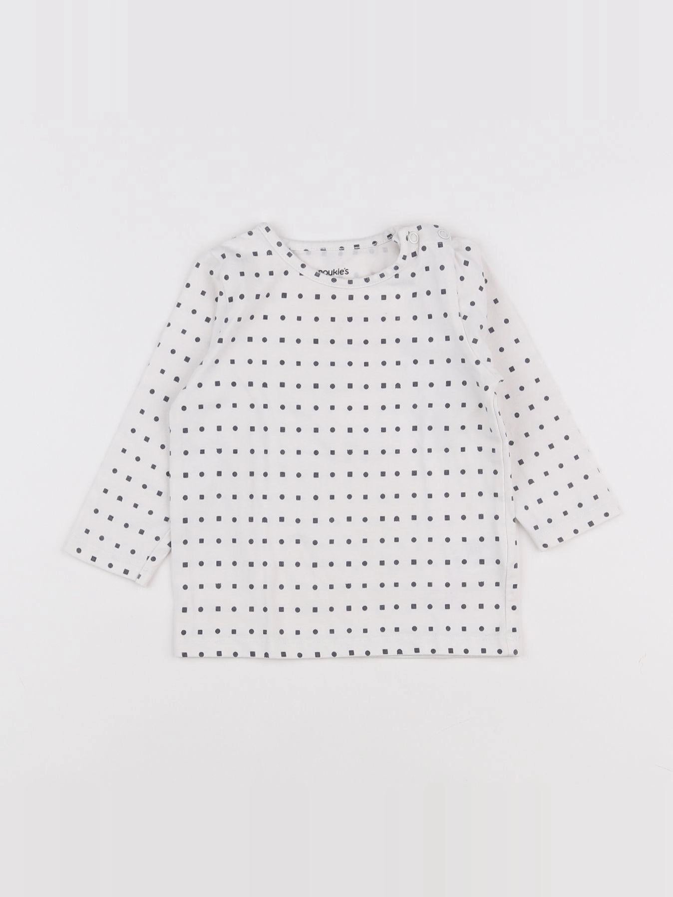 Noukie's - tee-shirt blanc, bleu - 12 mois