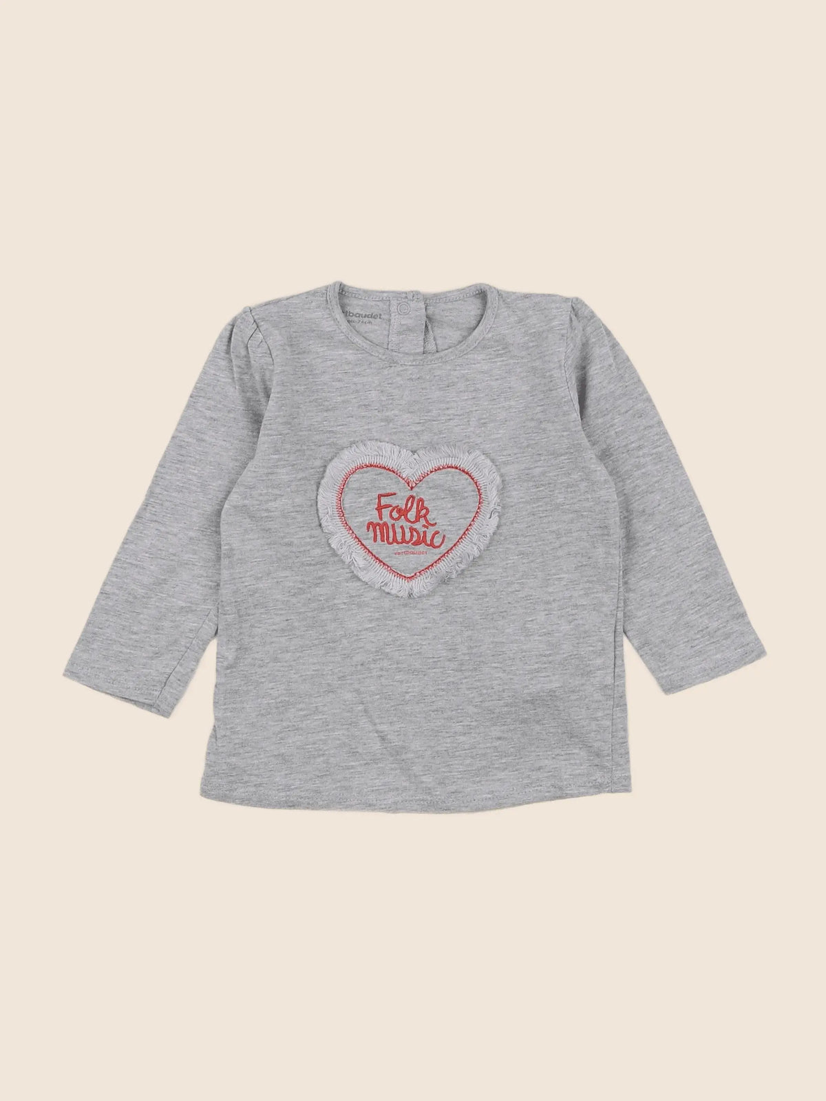 Vertbaudet - tee-shirt gris - 12 mois